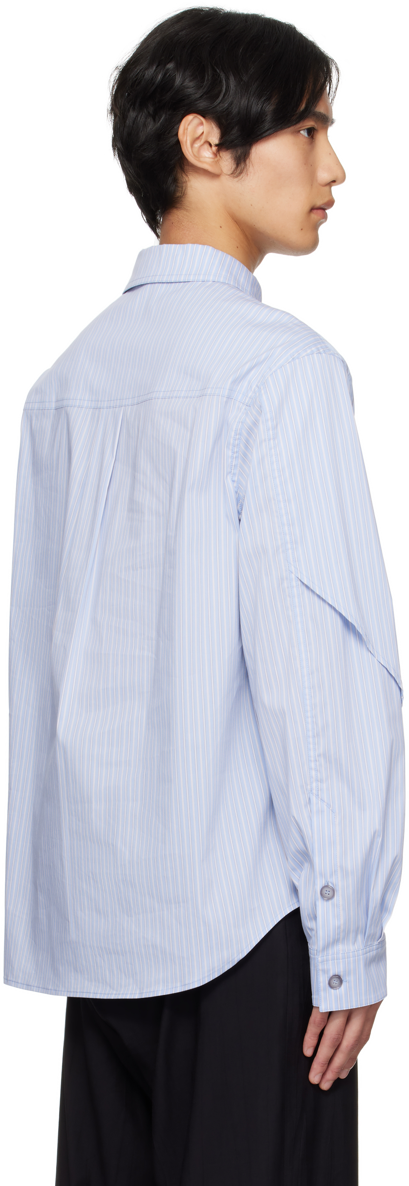 Andersson Bell Blue Stripe Layered Shirt In Blue