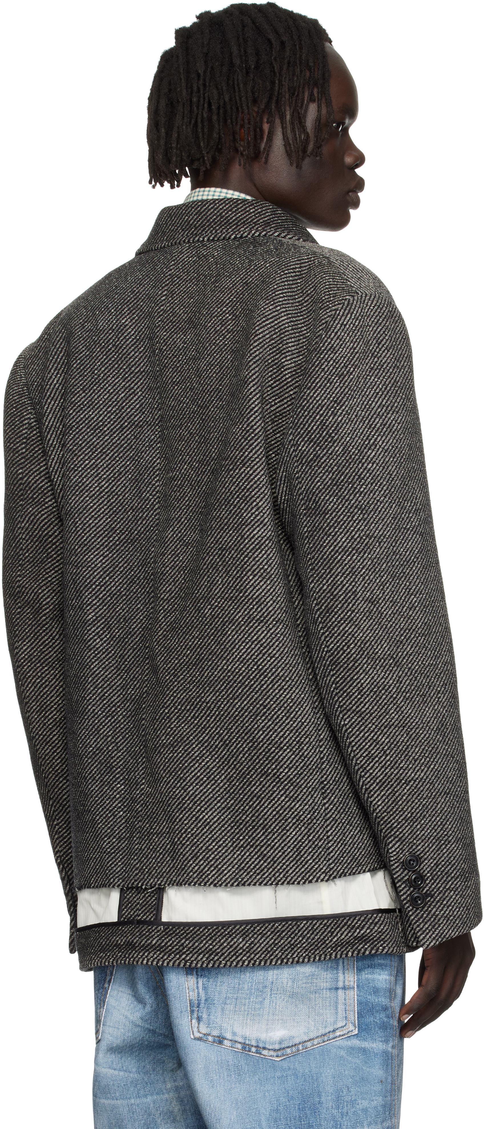 Andersson Bell Gray Inside Out Wool Blazer In Gray