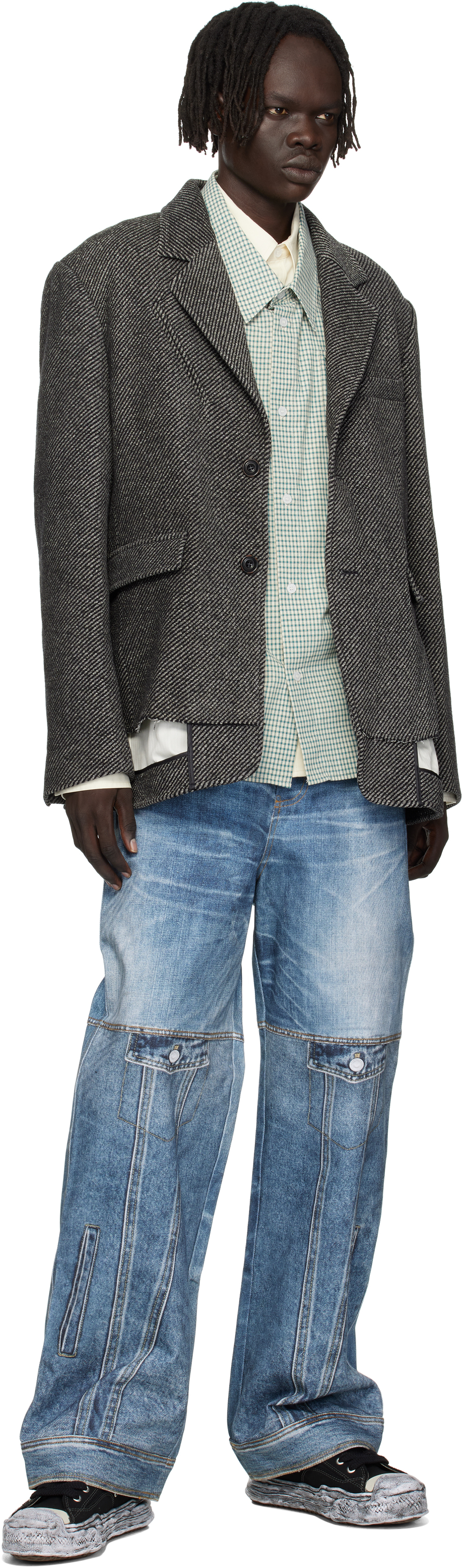 Andersson Bell Gray Inside Out Wool Blazer In Gray