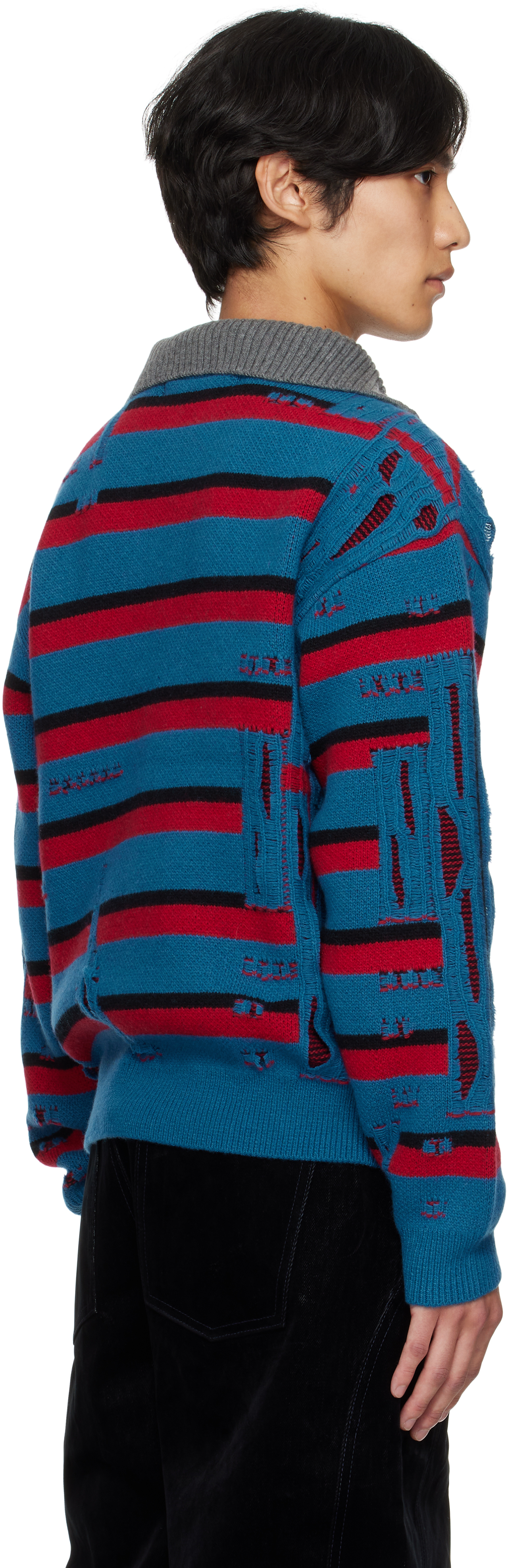 Andersson Bell Striped Zip-up Sweater In Multi