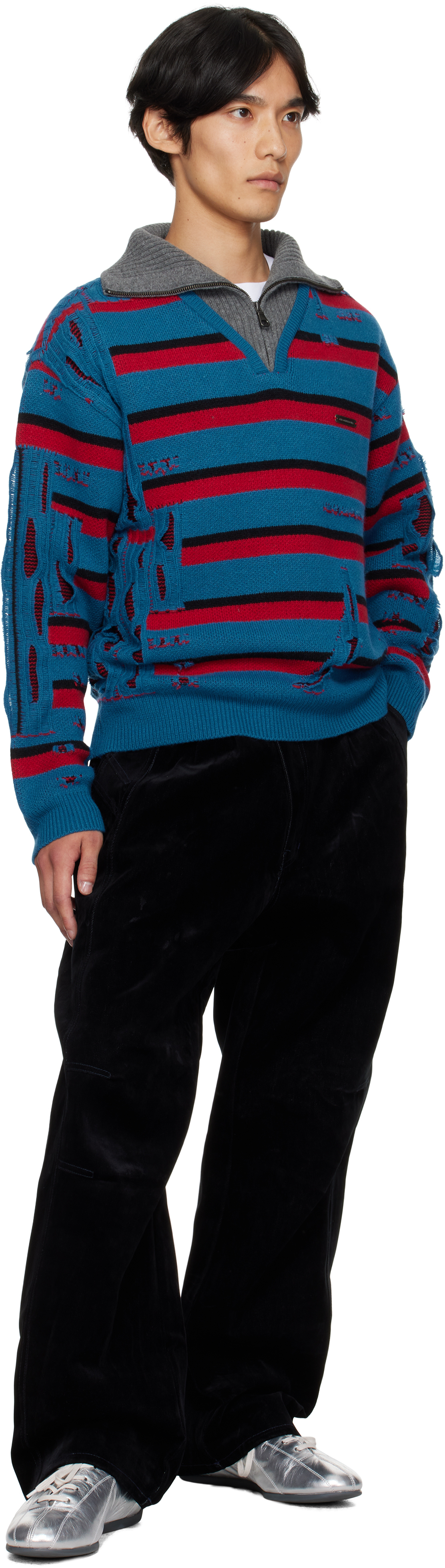 Andersson Bell Striped Zip-up Sweater In Multi