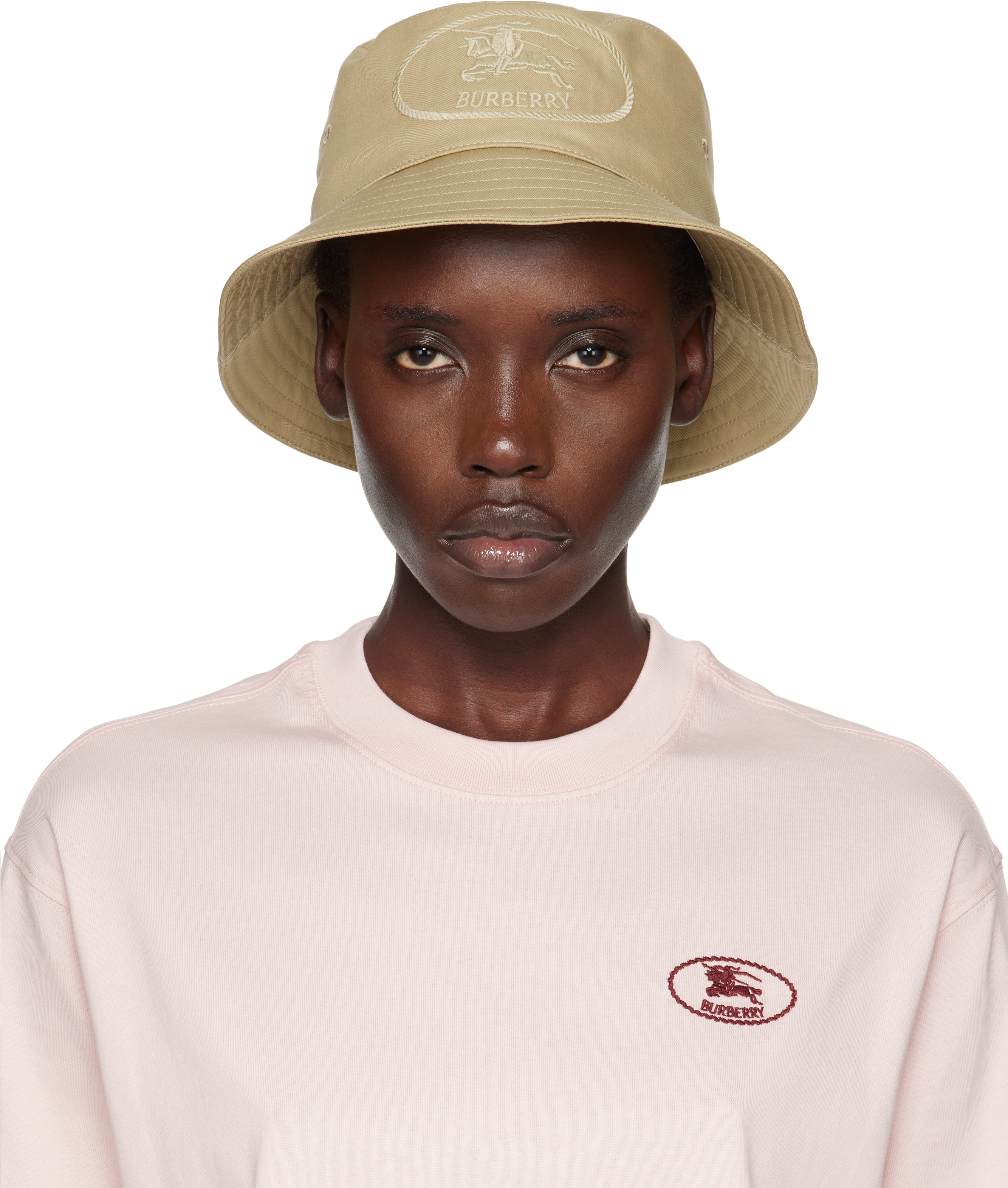 Beige Knight Stamp Gabardine Bucket Hat
