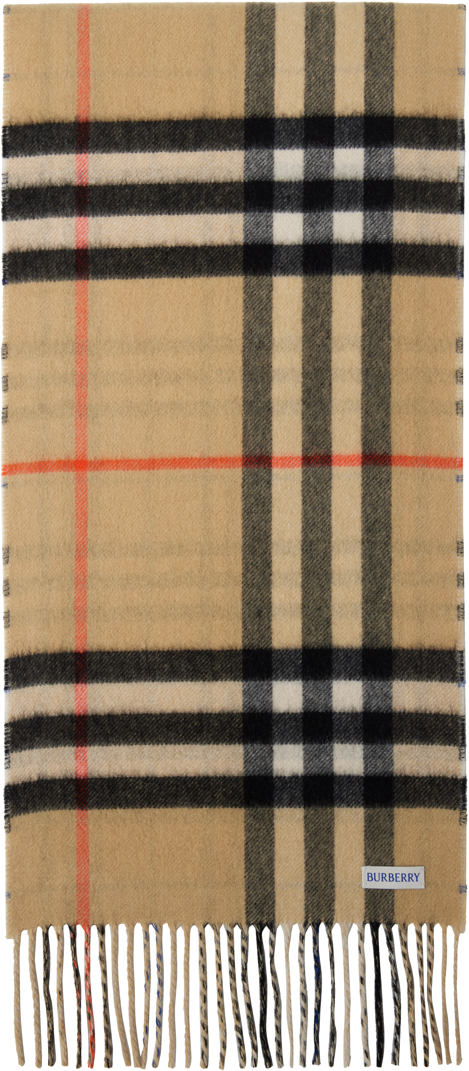 Burberry Beige & Tan Medium Cashmere Scarf