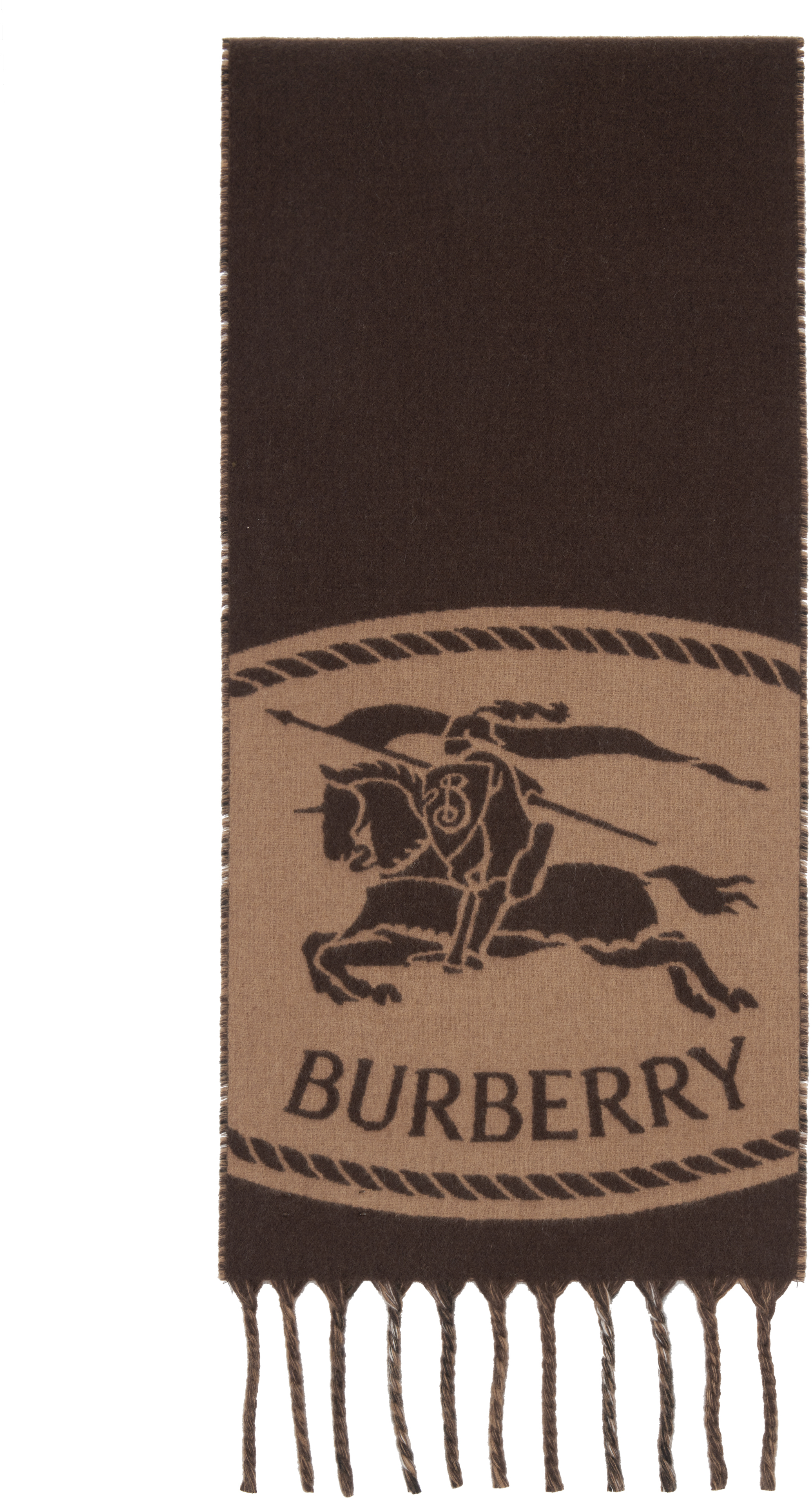 Burberry Brown Reversible Knight Stamp Scarf