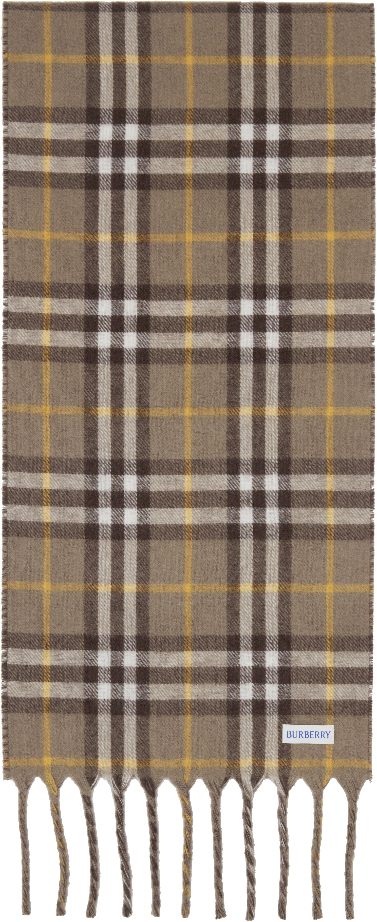 Burberry Brown & Taupe Reversible Knight Stamp Scarf In Brown