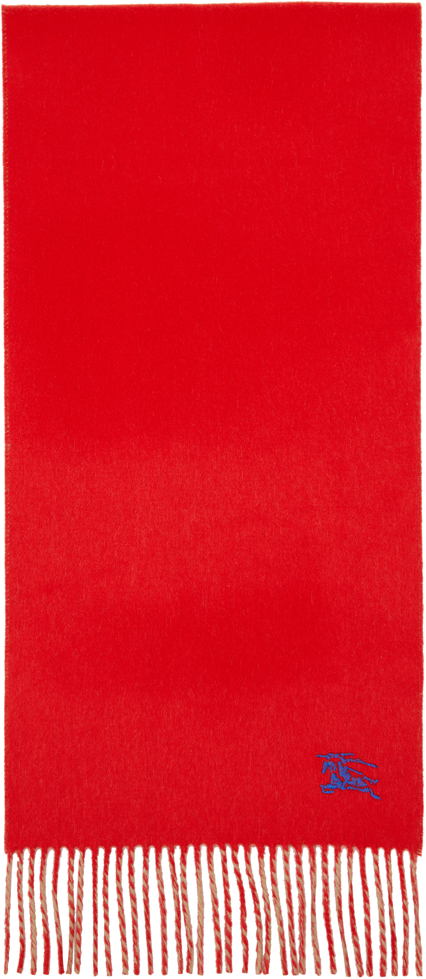 Shop Burberry Red & Tan Reversible Cashmere Scarf