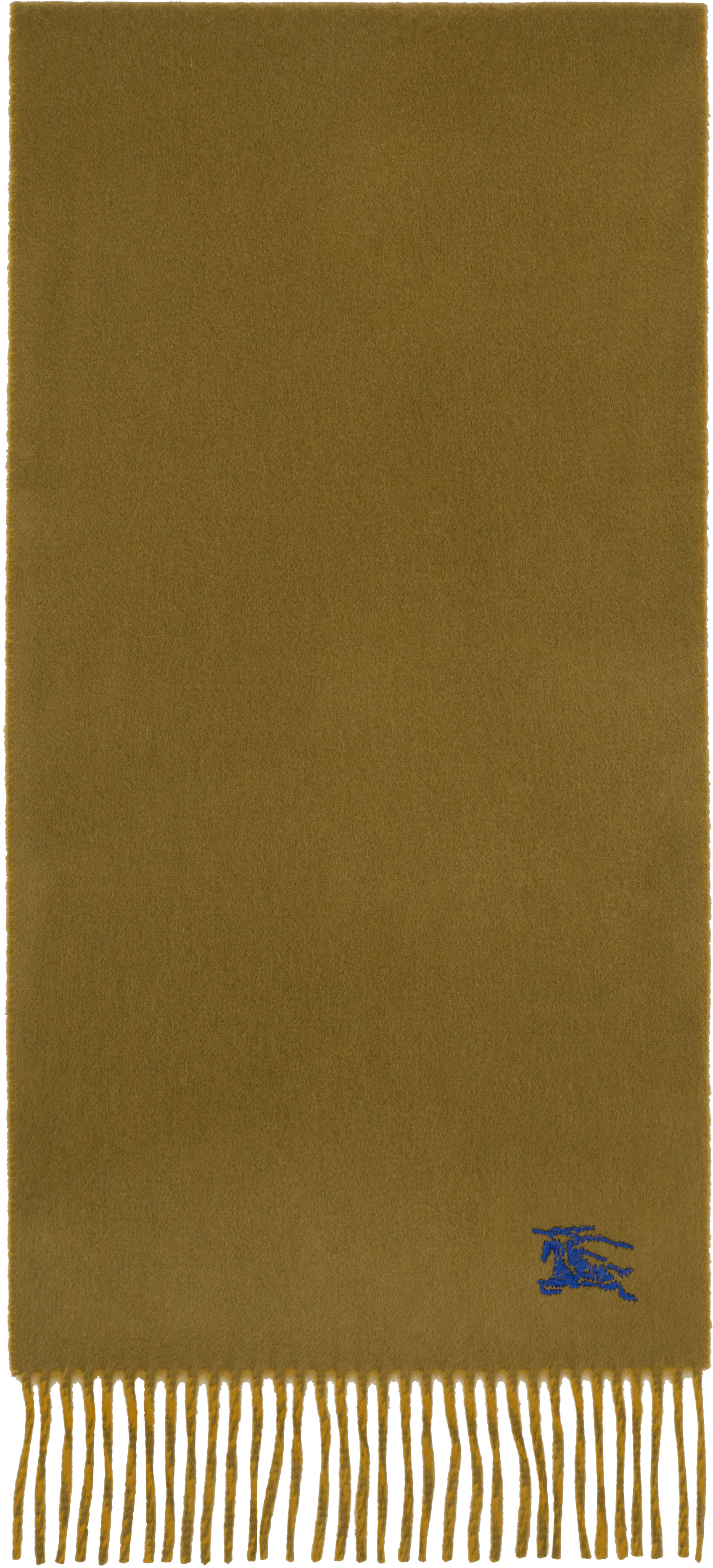 Burberry Khaki Cashmere Scarf In Green