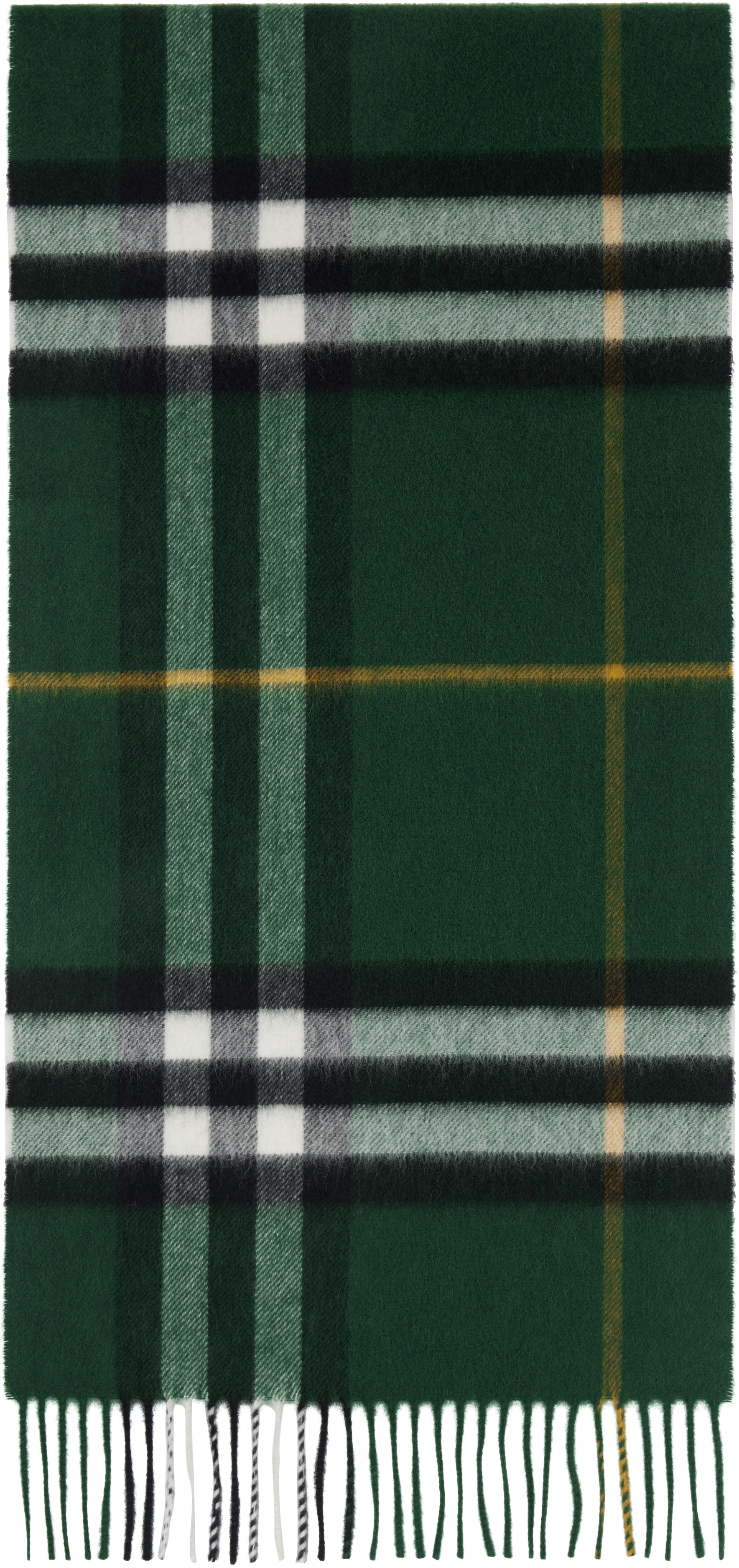 Burberry Mu Giant Check Scarf In Green