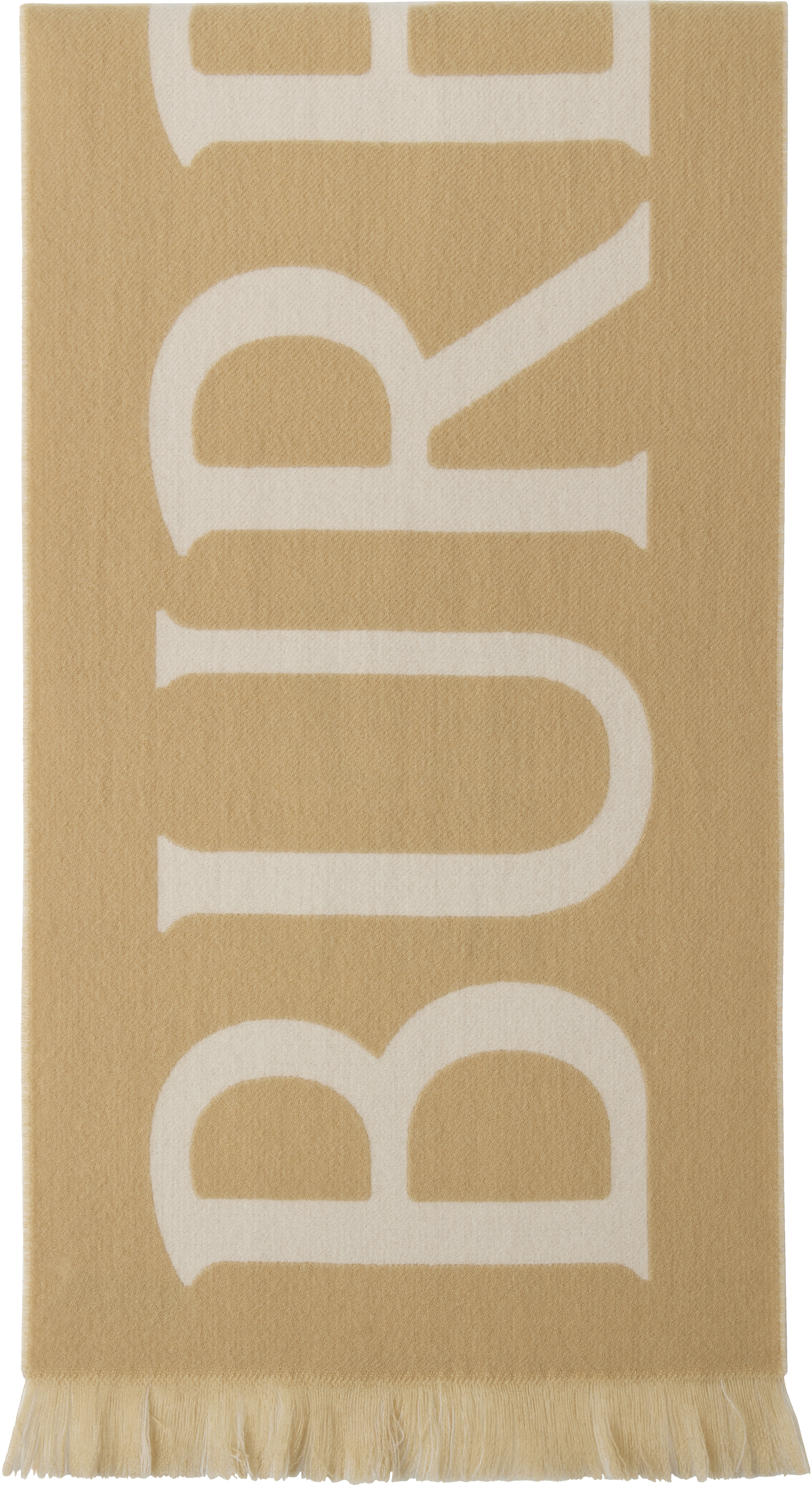 Shop Burberry Beige '' Text Scarf