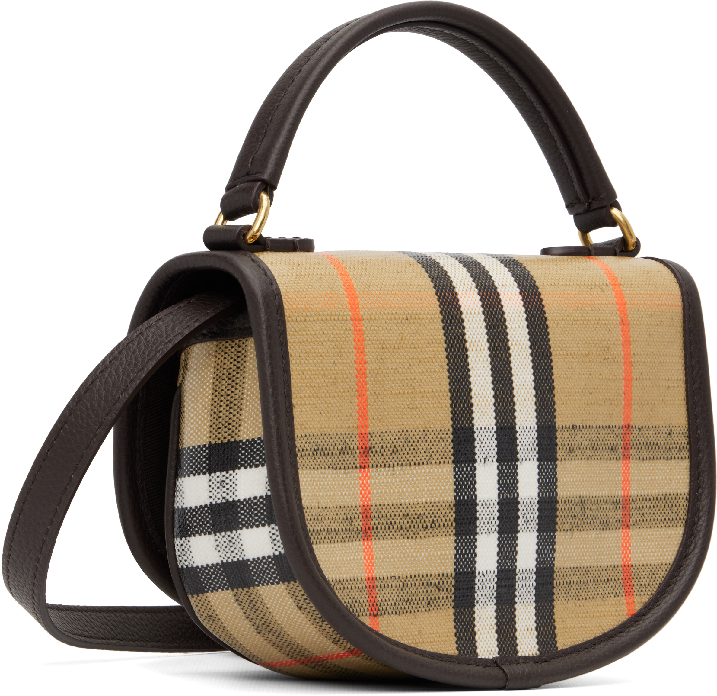 Burberry Women Highlands Crossbody Bag With Check Motif In Multi