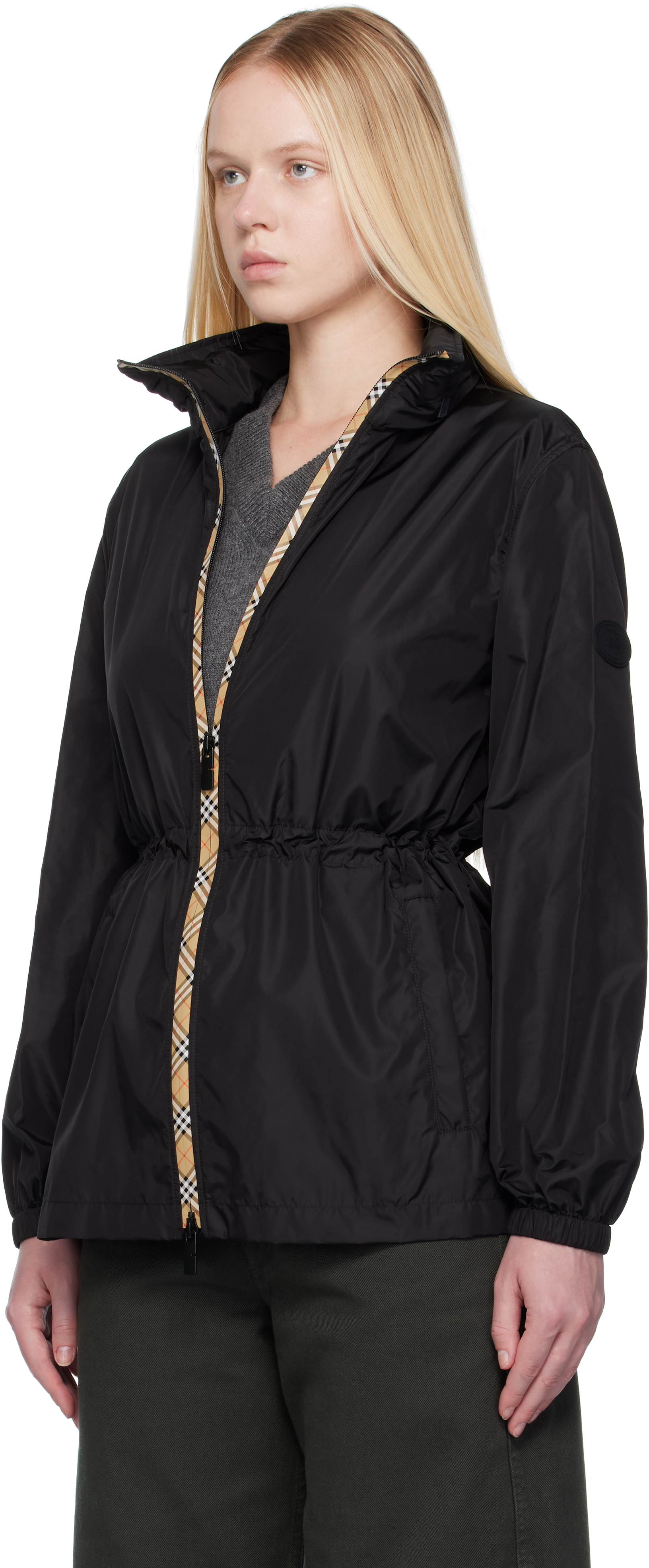 Burberry Black Nylon Parka In Black