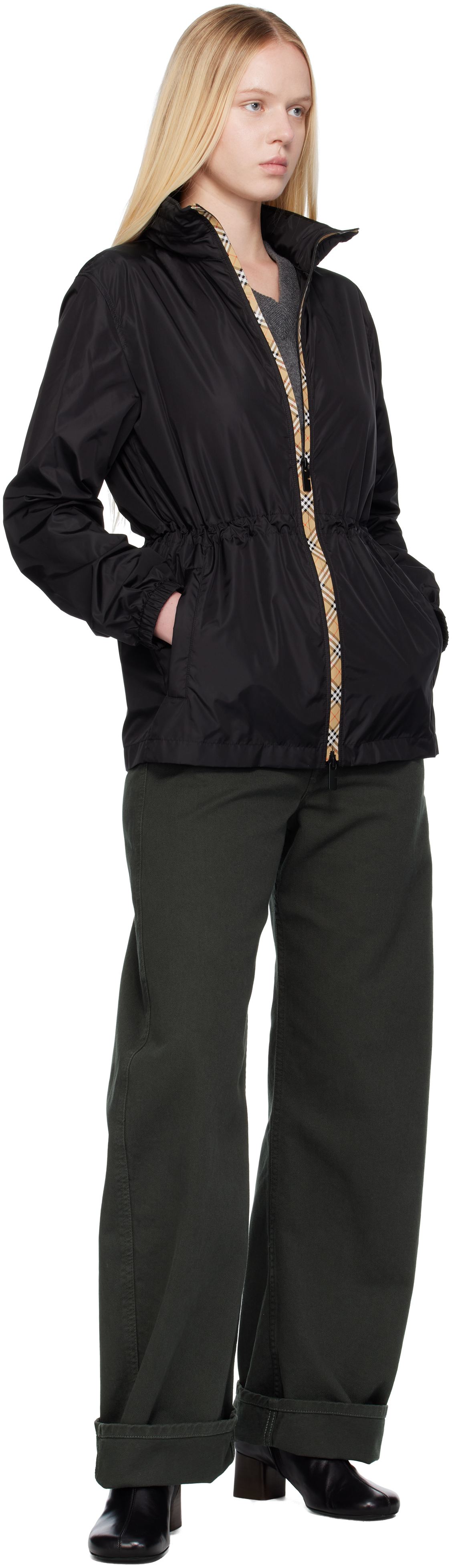 Burberry Black Nylon Parka In Black