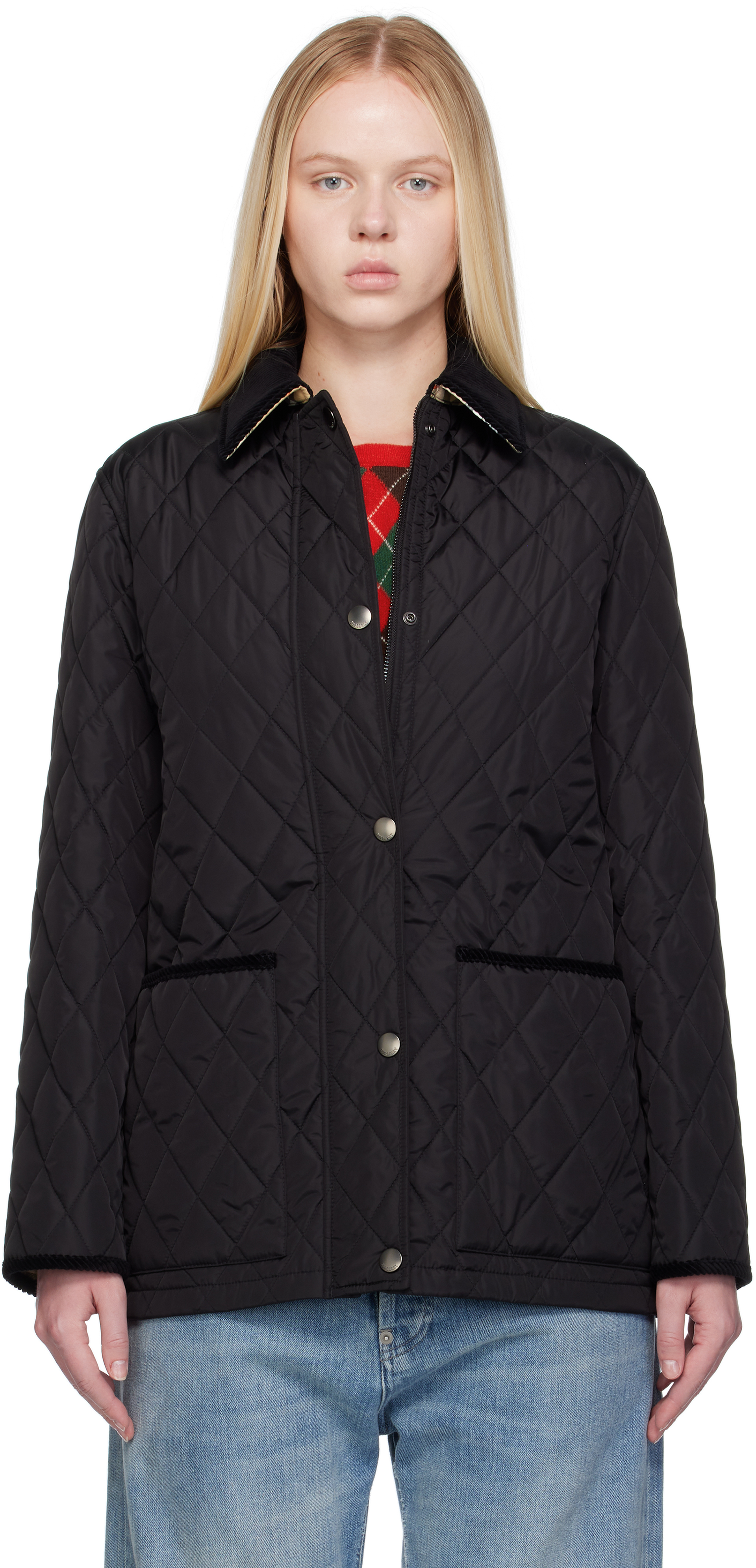 Black Broadway Quilted Nylon Jacket