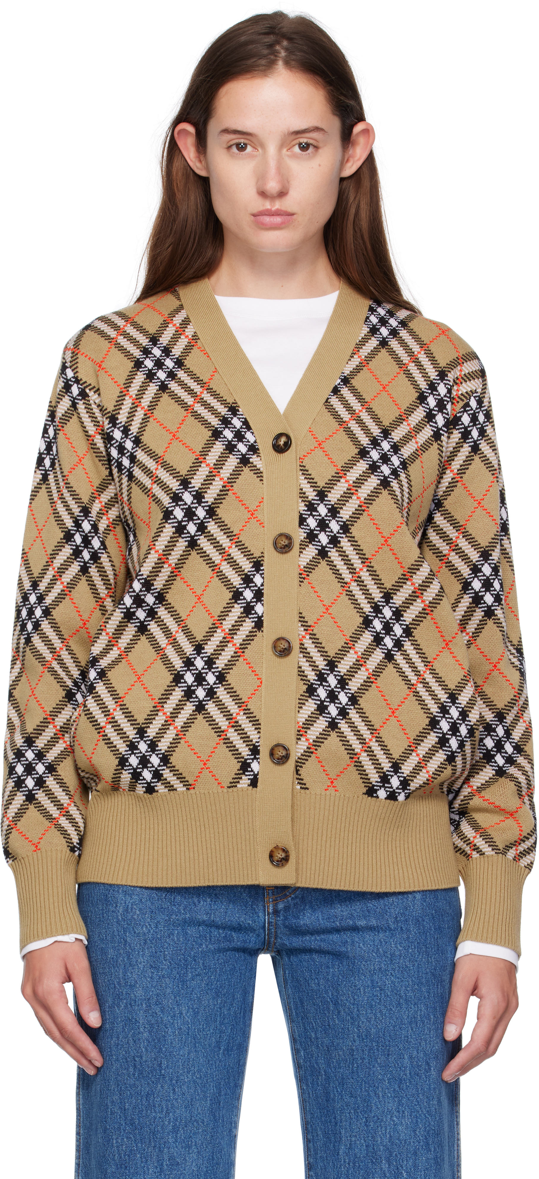 Burberry ノバチェック カーディガン（美品）Vネック ベージュ M 楽天市場】バーバリー BURBERRY カーディガン レディース