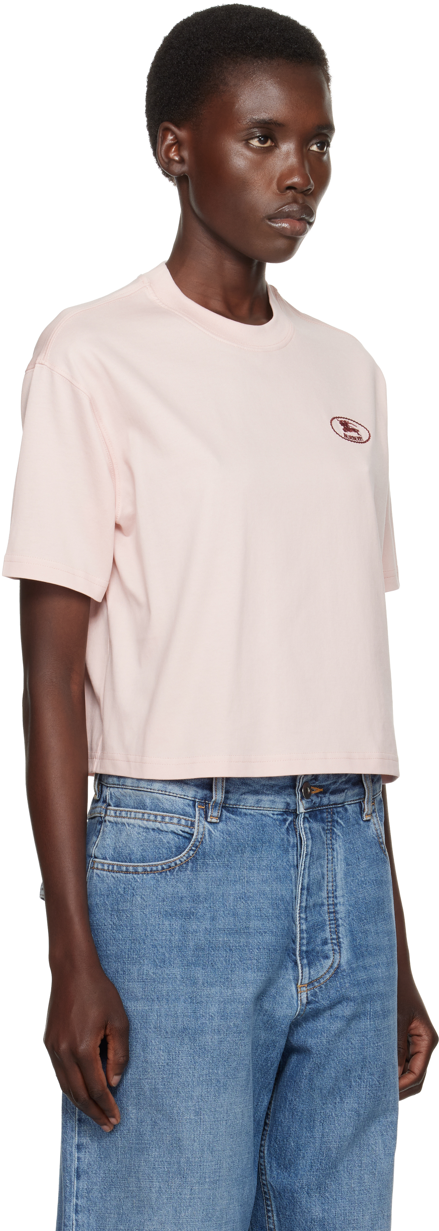 Burberry Pink Cropped Cotton T-shirt