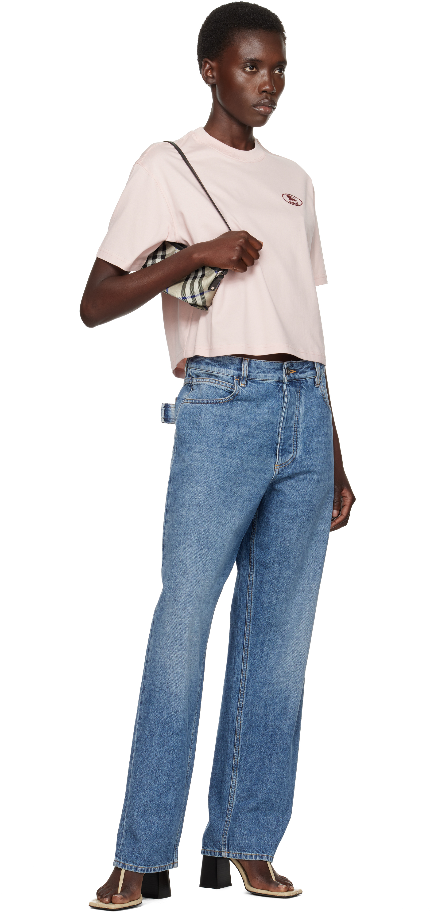 Burberry Pink Cropped Cotton T-shirt