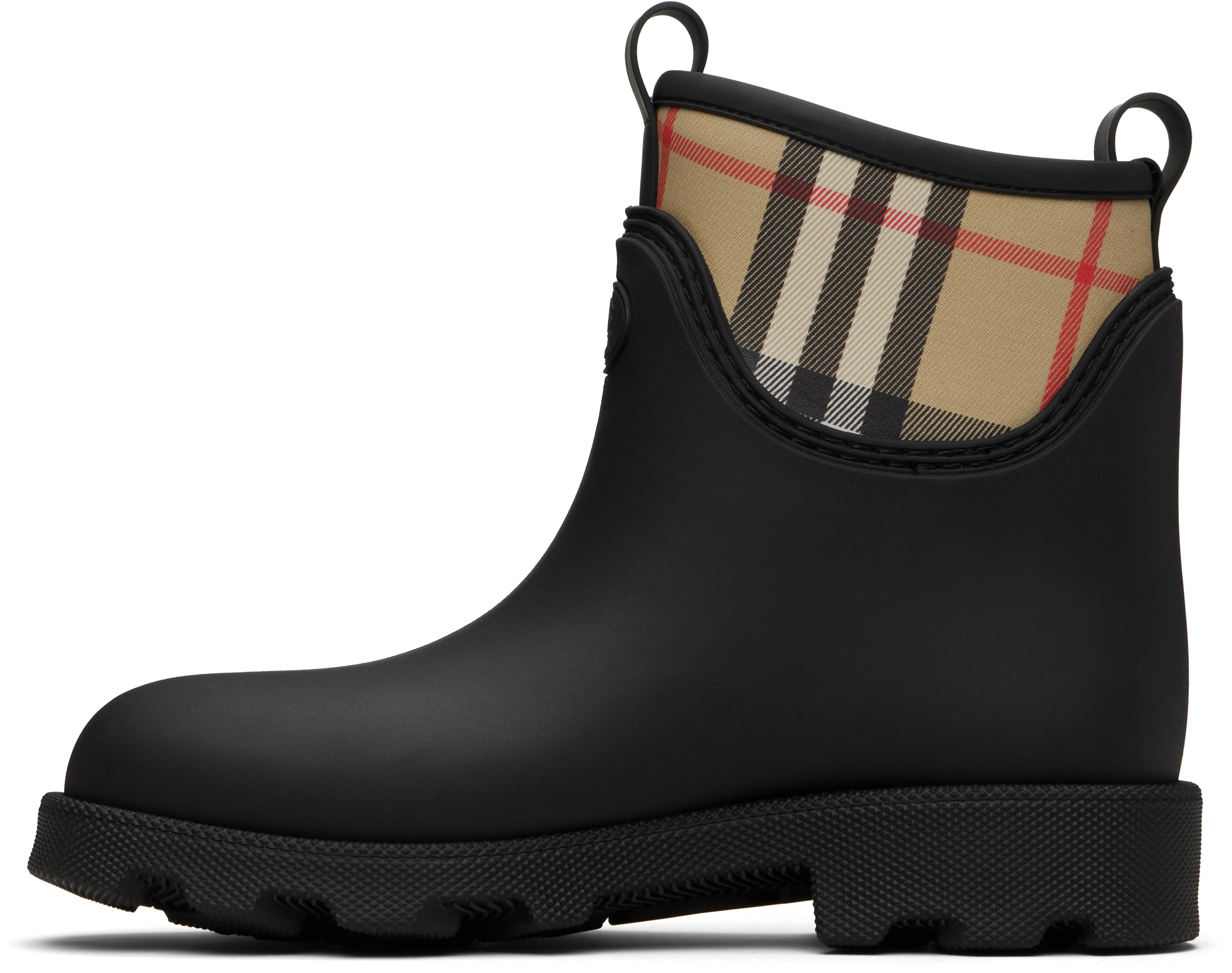 Burberry Rubber Nova Check Rain Boots In Black