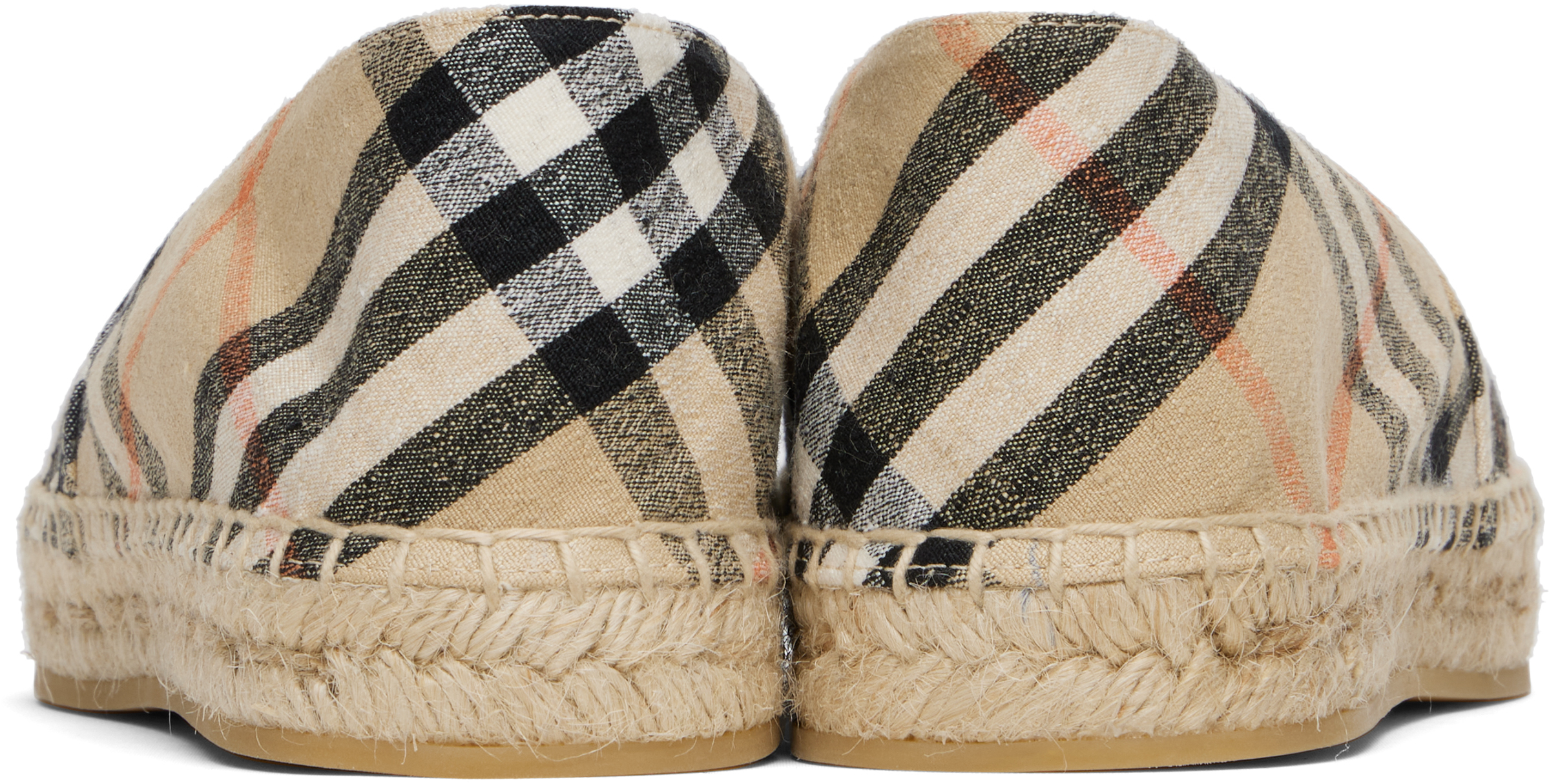 Burberry Canvas Check Pattern Espadrilles With Round Toe