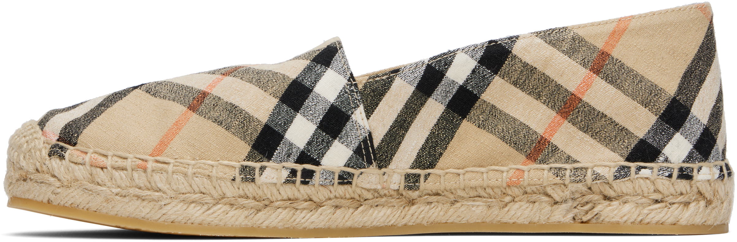 Burberry Canvas Check Pattern Espadrilles With Round Toe