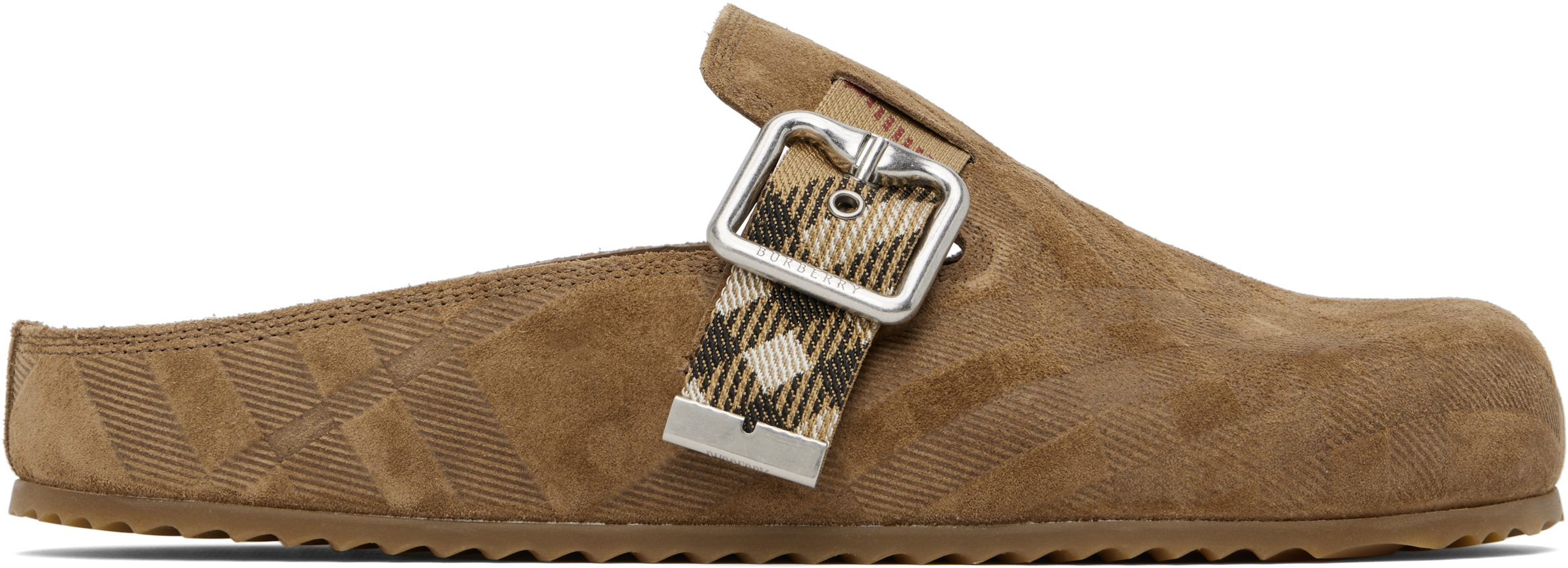 Brown Check Suede Urchin Clogs