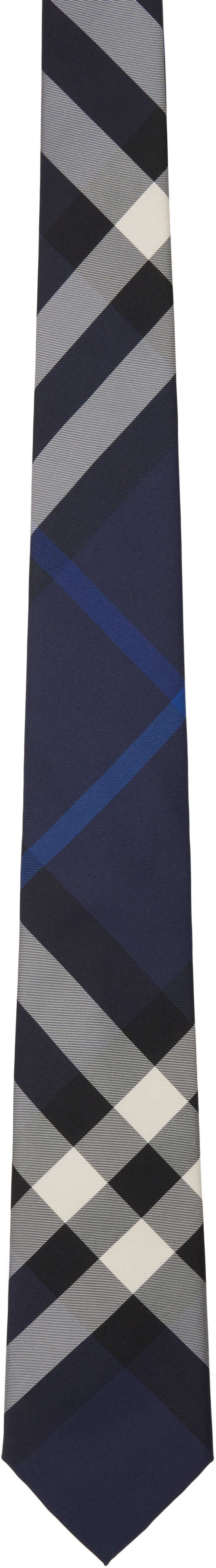 Navy Check Silk Tie