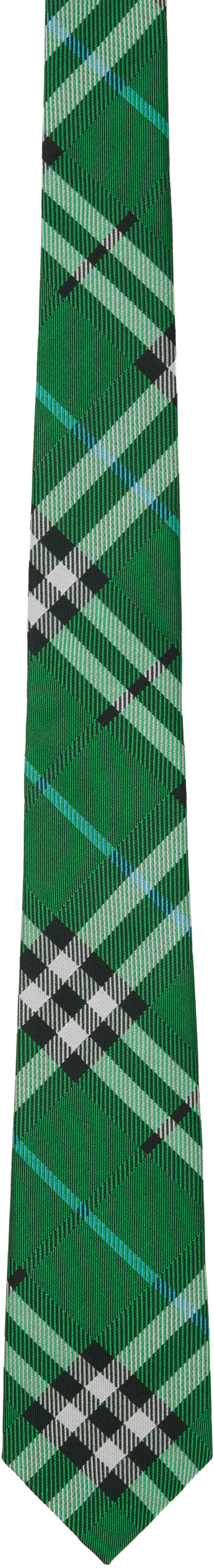 Green Check Silk Tie