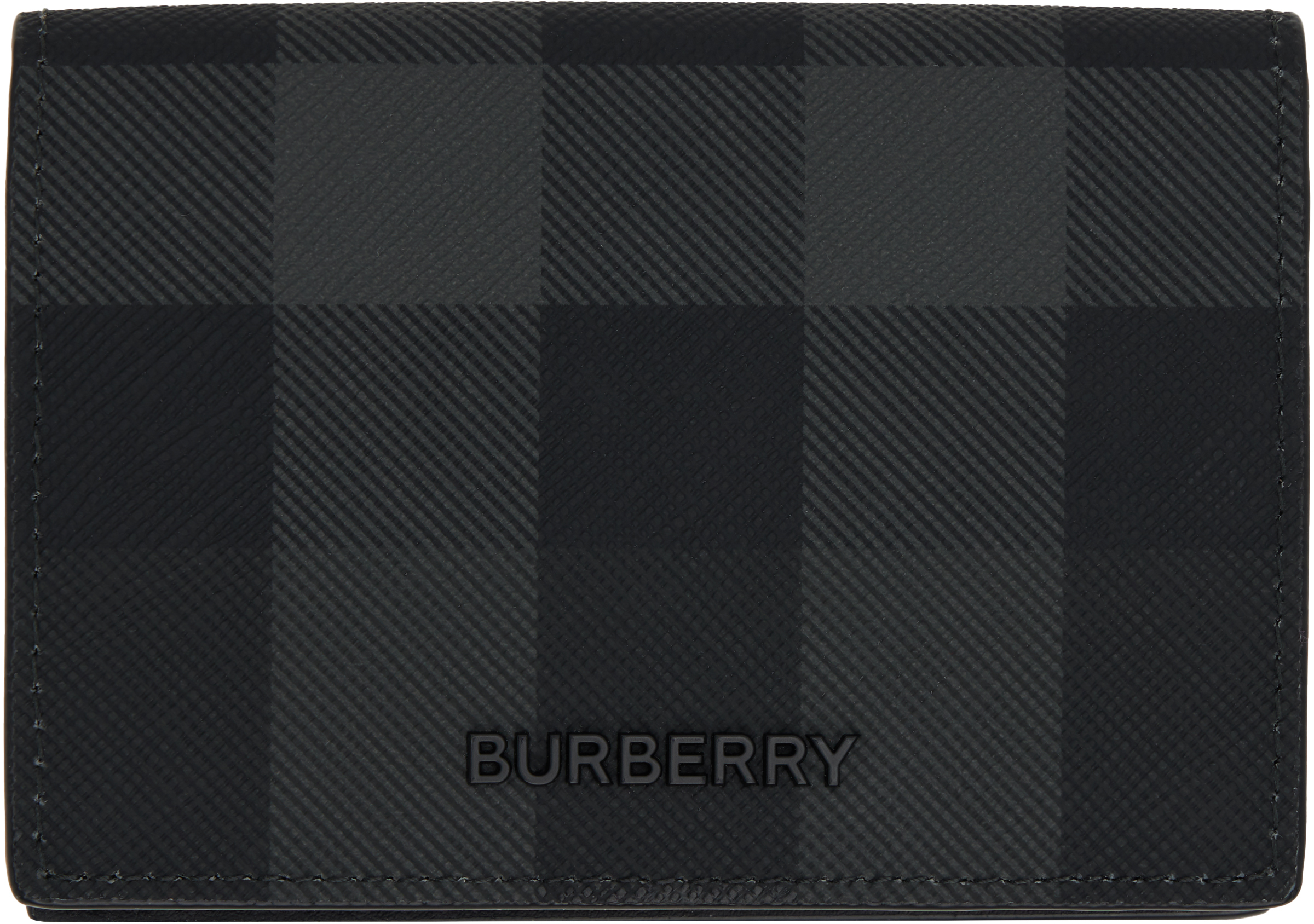 Black Check Folding Card Holder