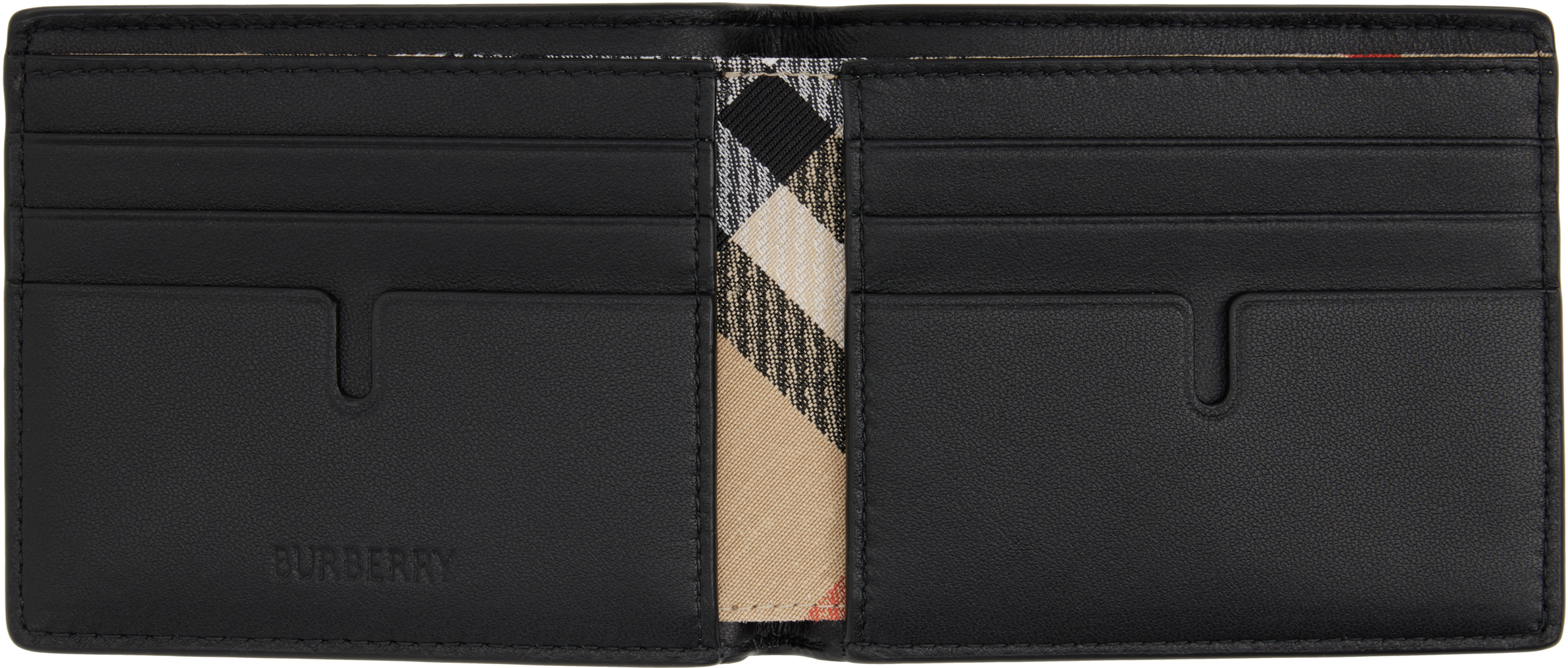 Burberry Black Knight Stamp Bifold Wallet In Black