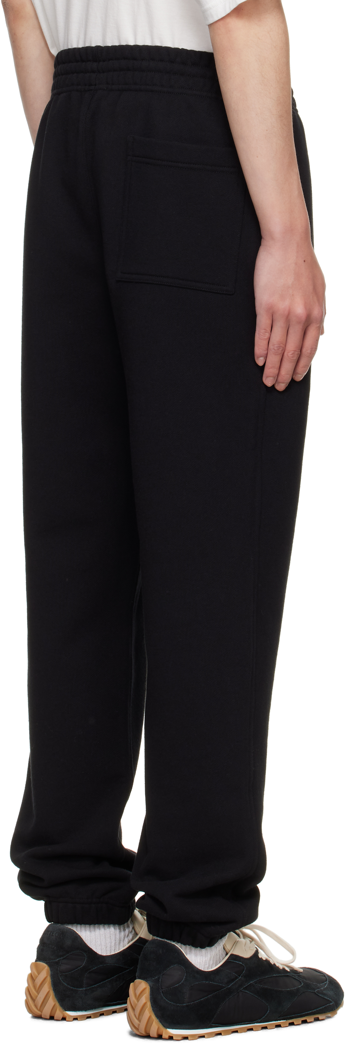 Burberry Black Ekd Check Cotton Jogging Sweatpants In Black