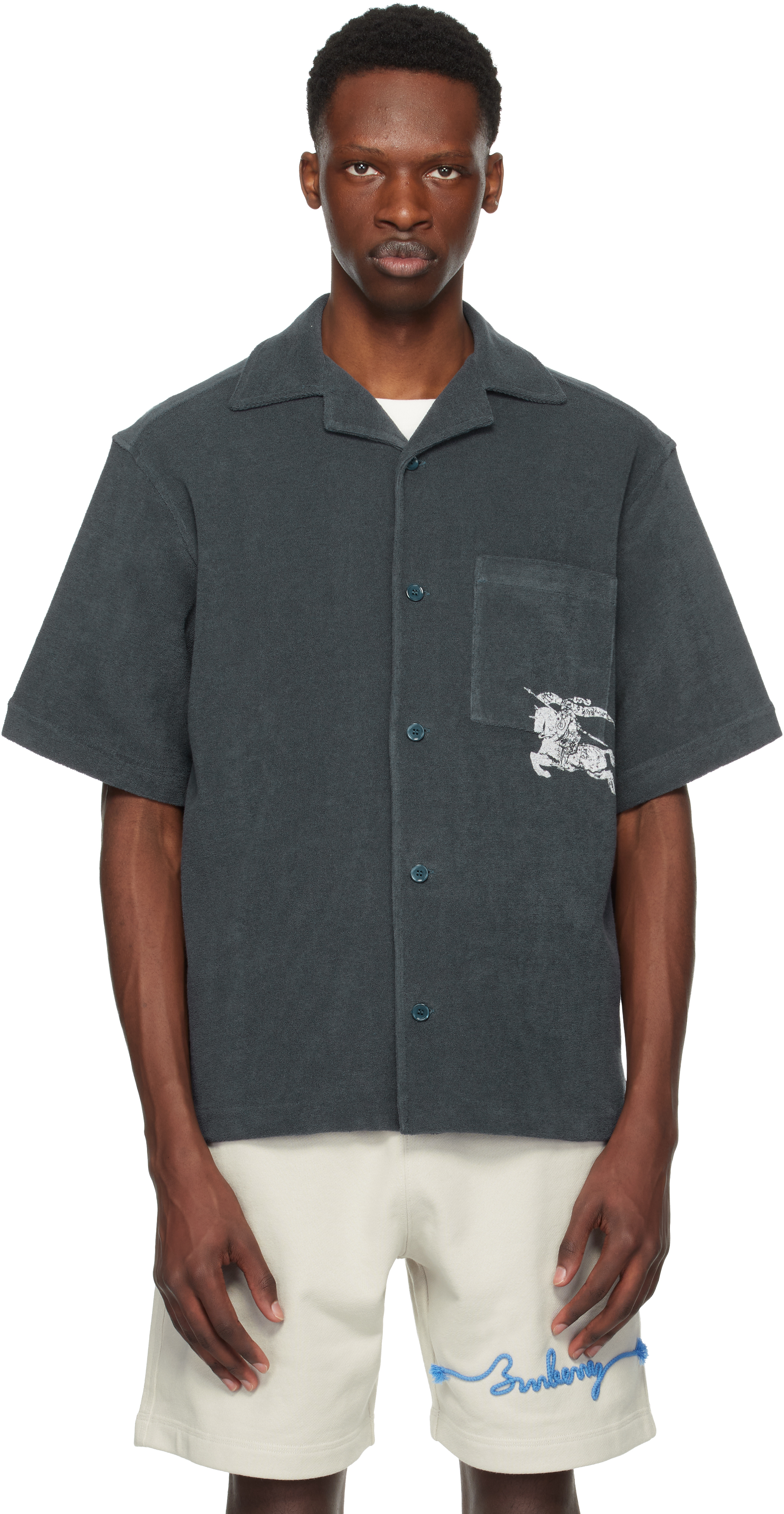 Burberry Ekd Cotton Towelling Shirt