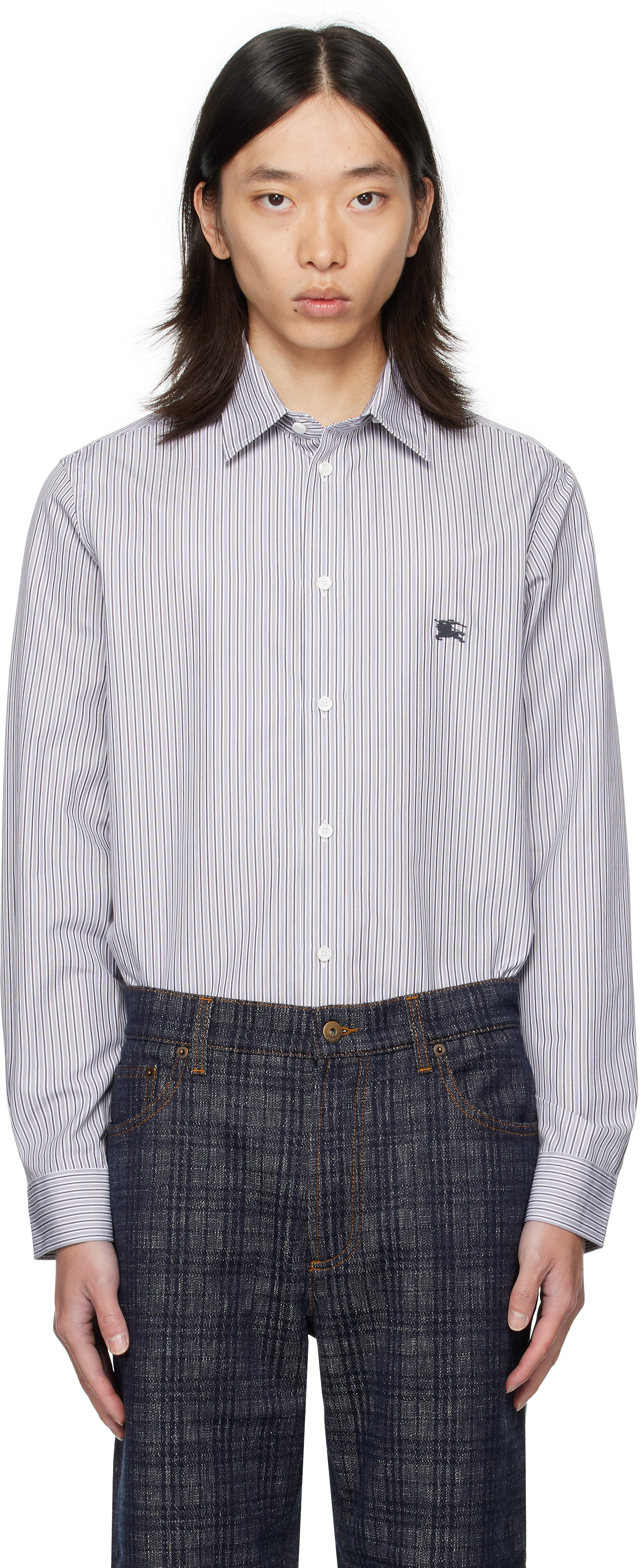 Burberry 　バーバリー　紺ブレザー　サイズAB6 Burberry チェック オーバーサイズシャツ 通販 - FARFETCH