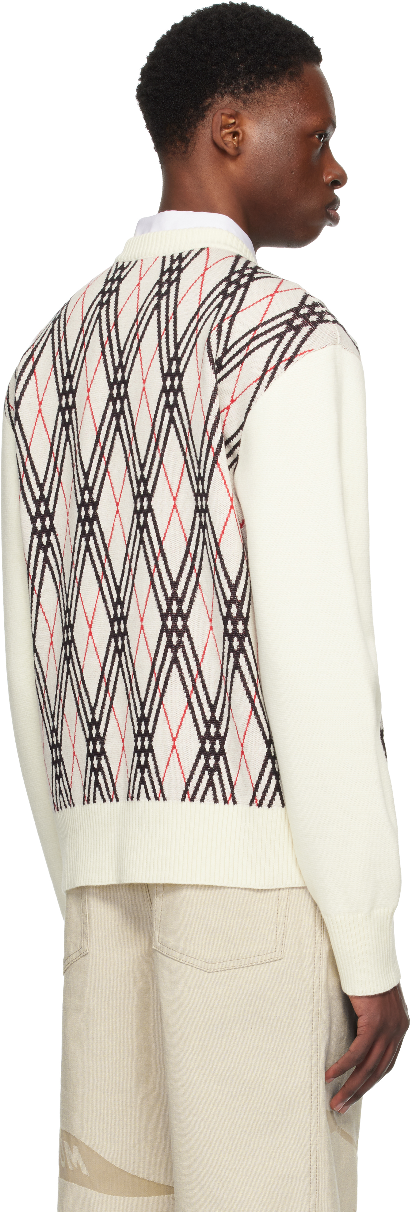 Burberry Argyle Pattern Crew Neck Sweater