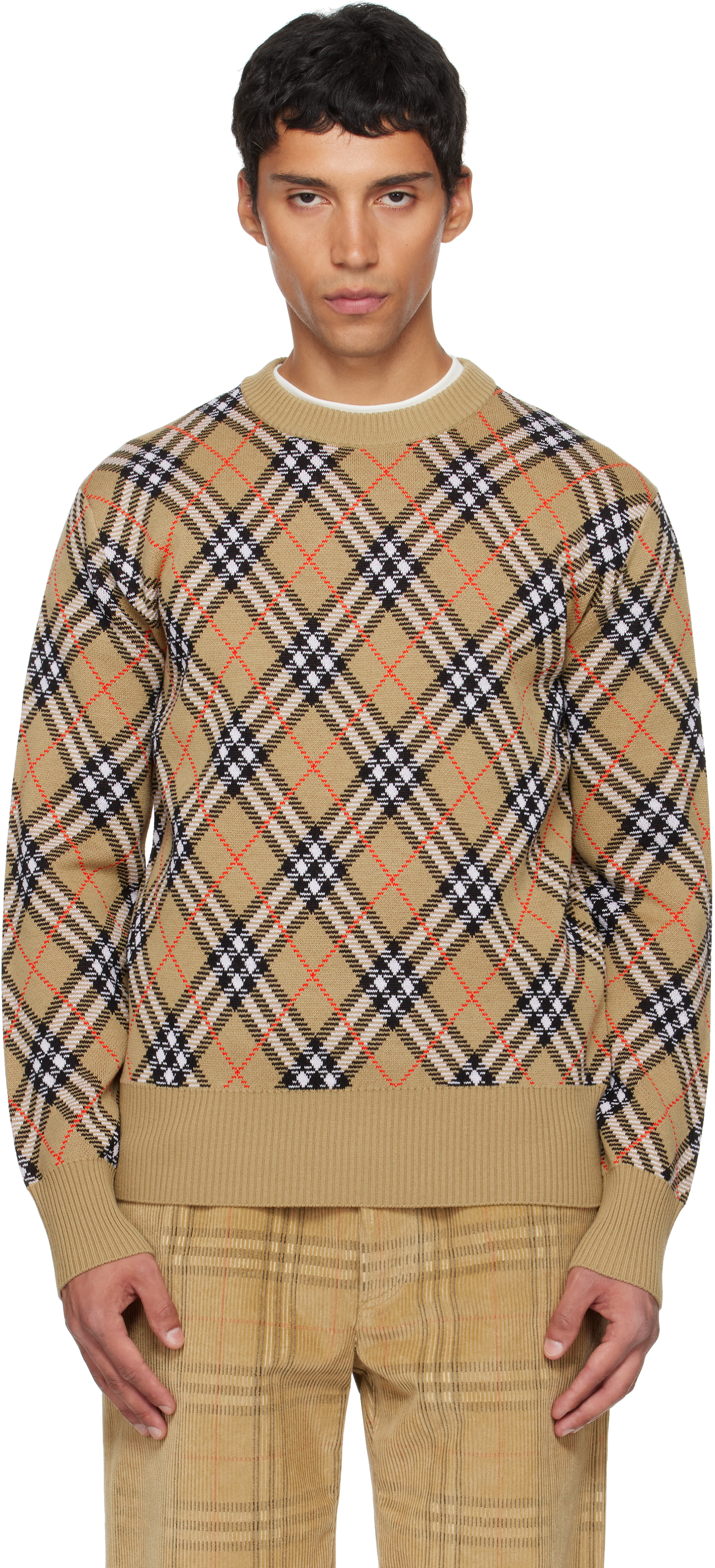 BURBERRY ニット セーター ノバチェック ホースロゴ スタッズ M