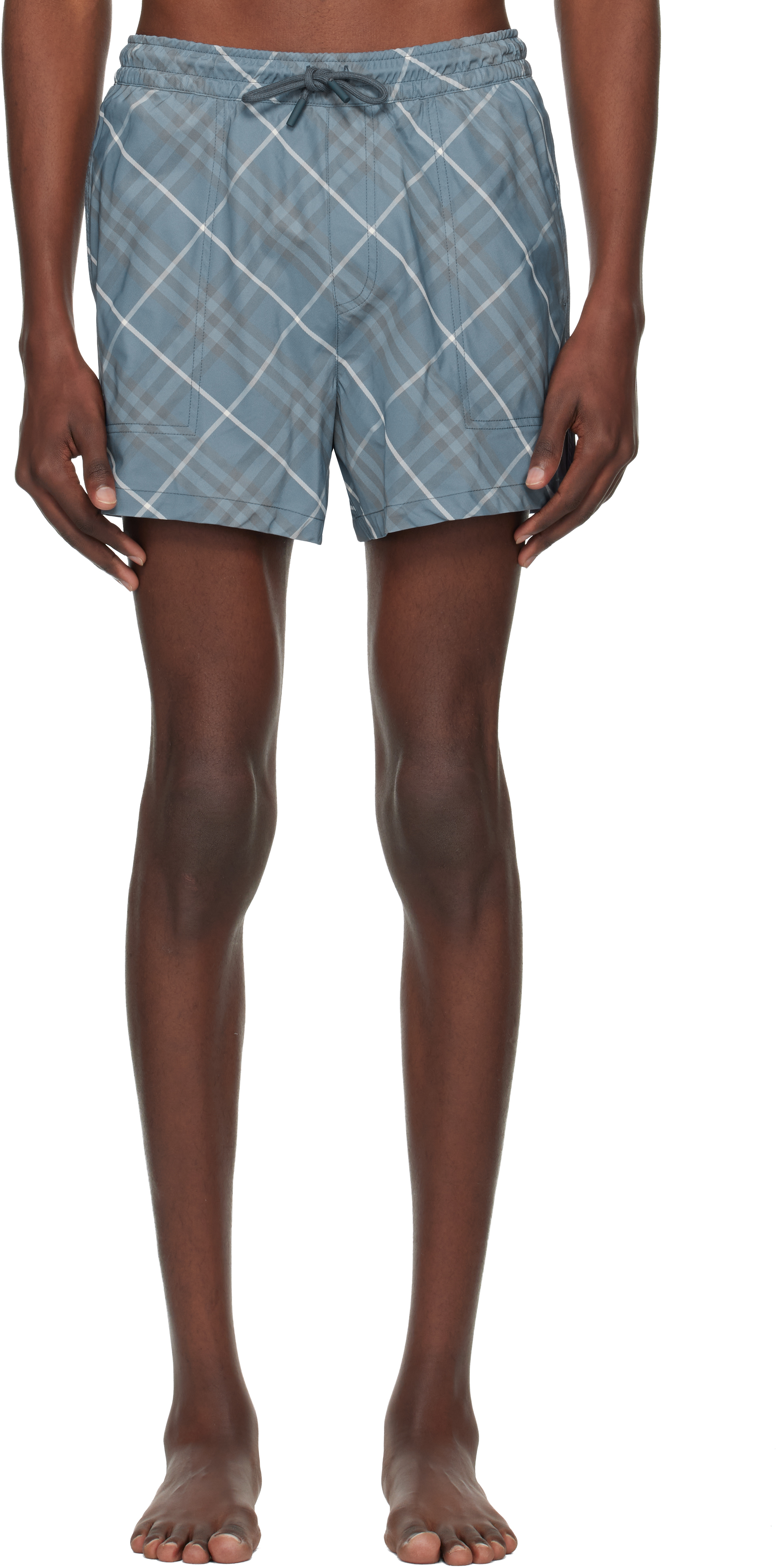 Navy Check Swim Shorts