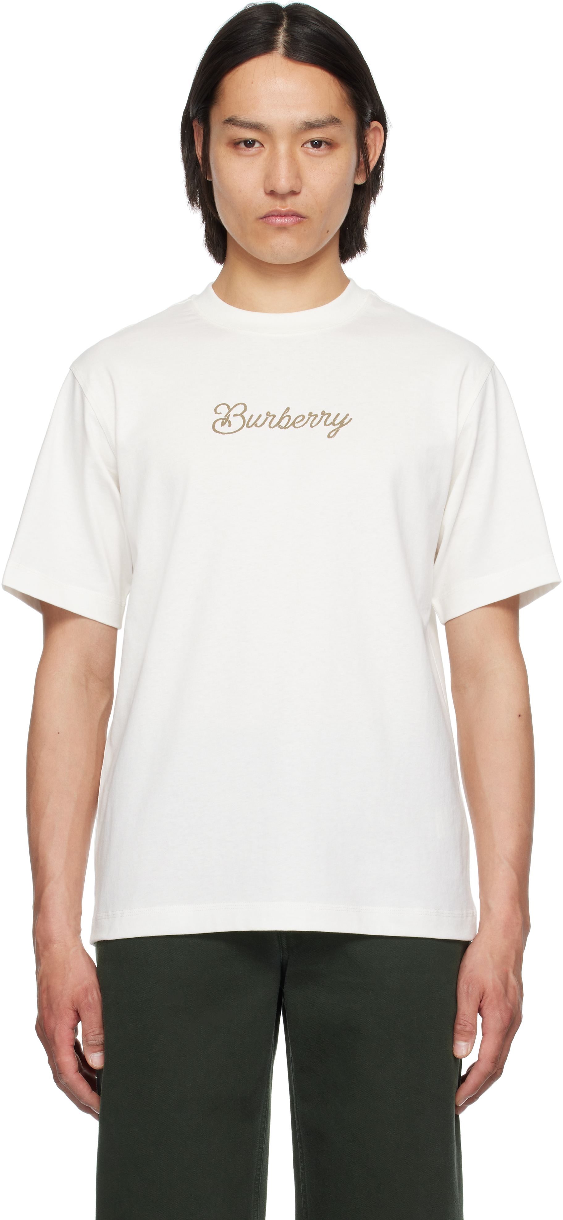 【BURBERRY】SURFER KNIGHT T-SHIRT Burberry Surfer Knight Cotton T-shirt | White | FARFETCH