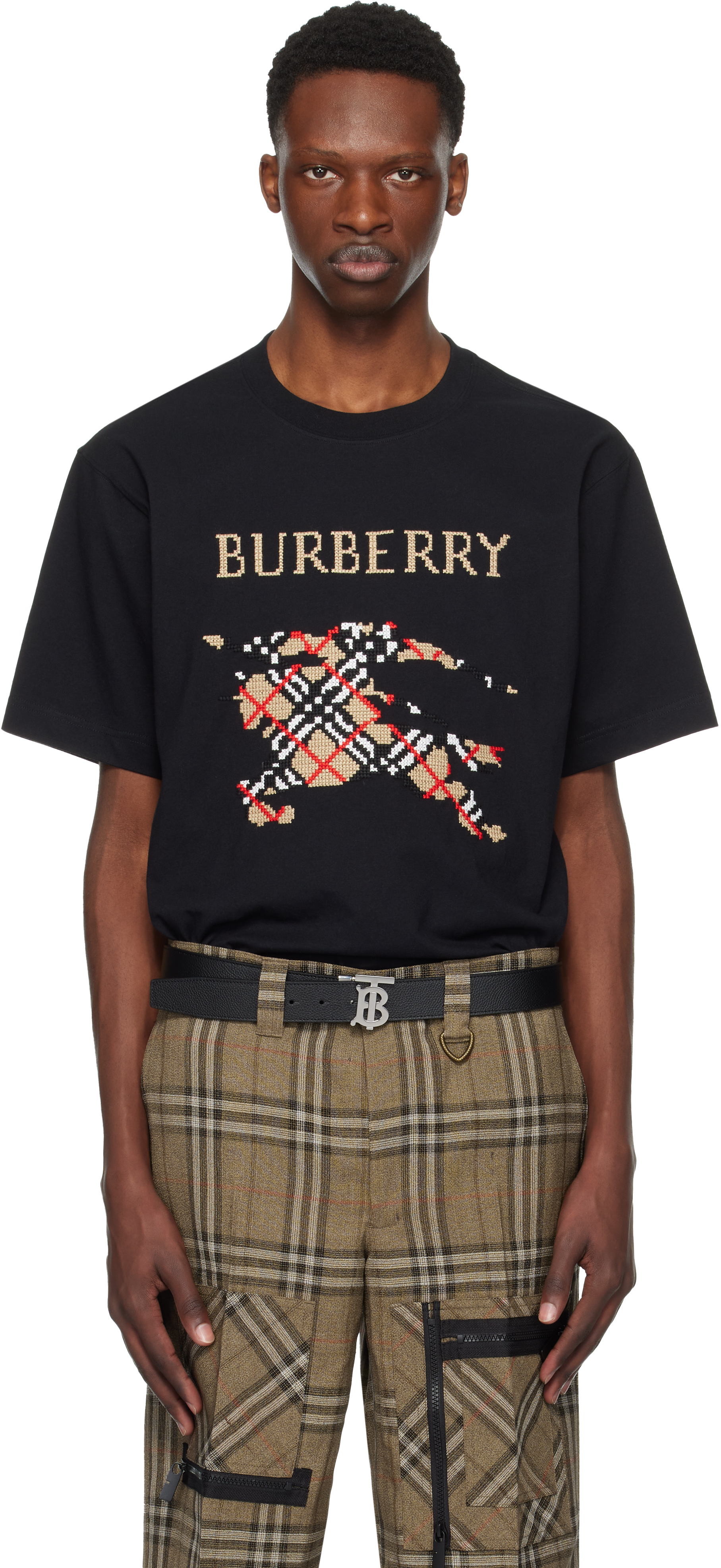 Burberry Cross Stitch Ekd Cotton T-shirt