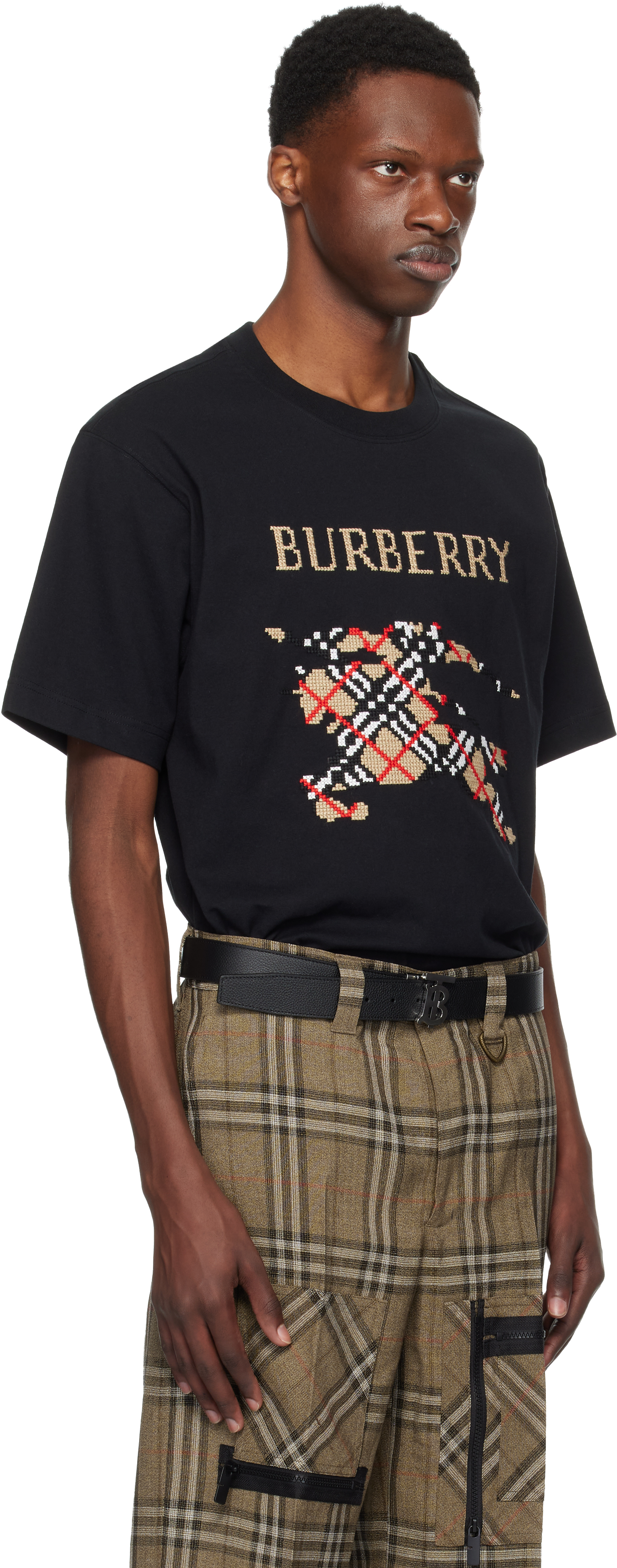 Burberry Cross Stitch Ekd Cotton T-shirt