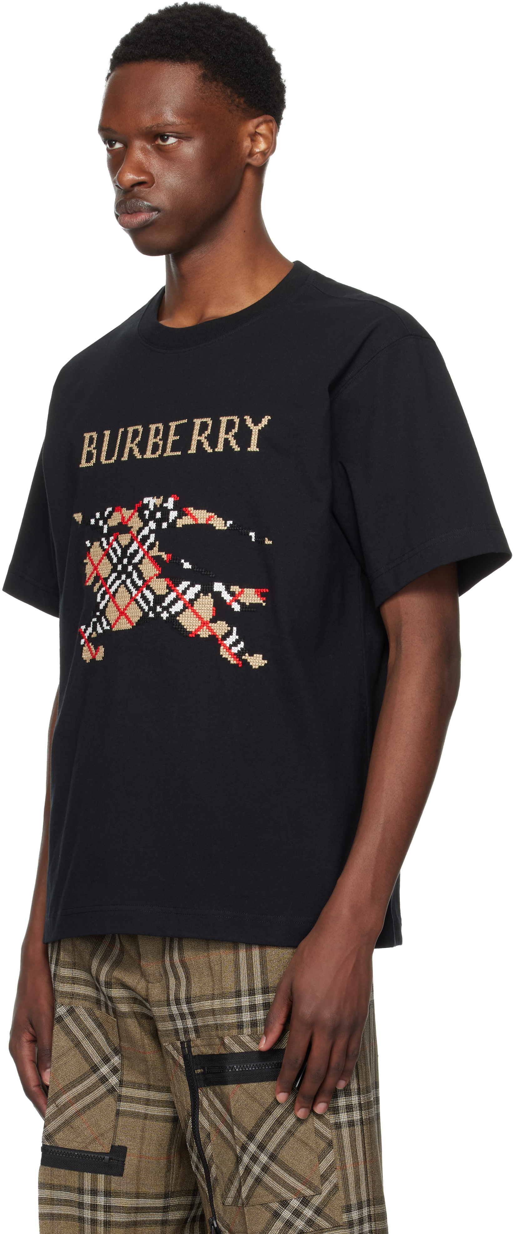 Burberry Cross Stitch Ekd Cotton T-shirt