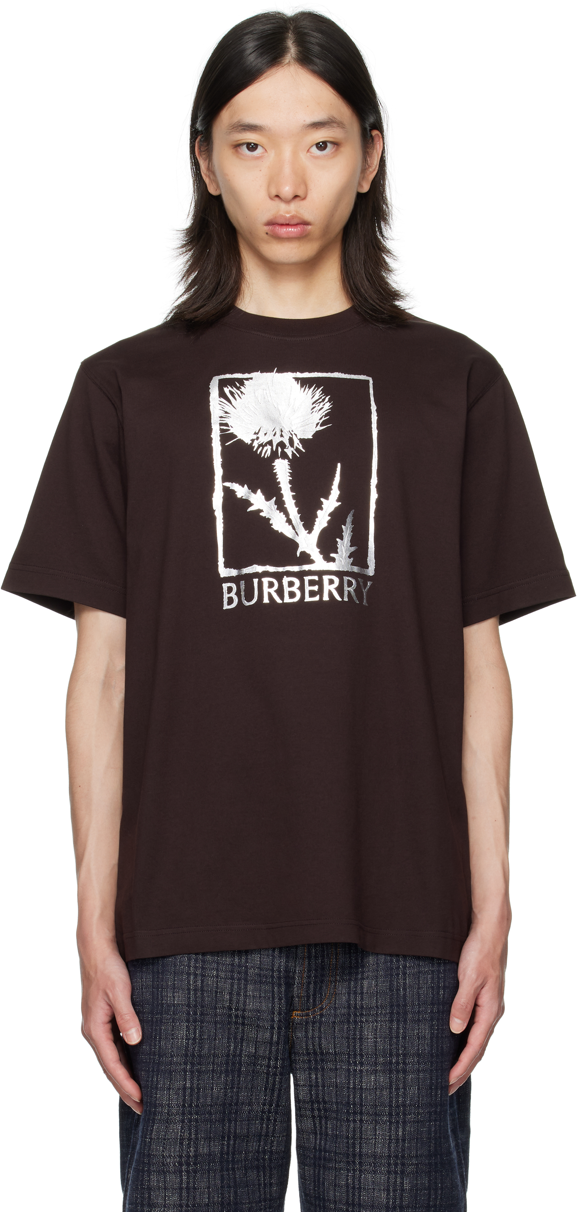 Burberry: ブラウン Foil Tシャツ | SSENSE 日本