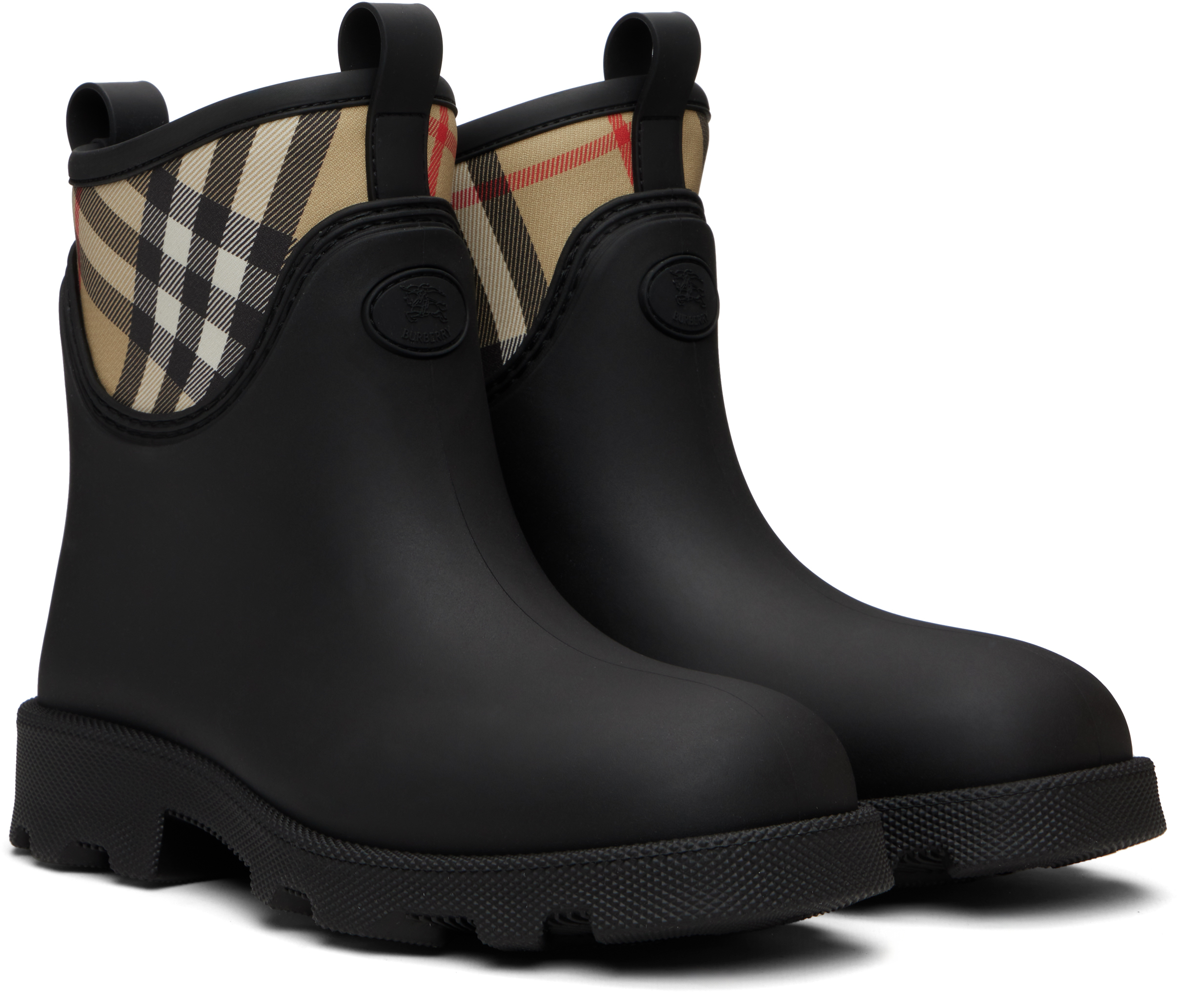 Burberry Marsh Stamp Rubber Ankle Boots In Black
