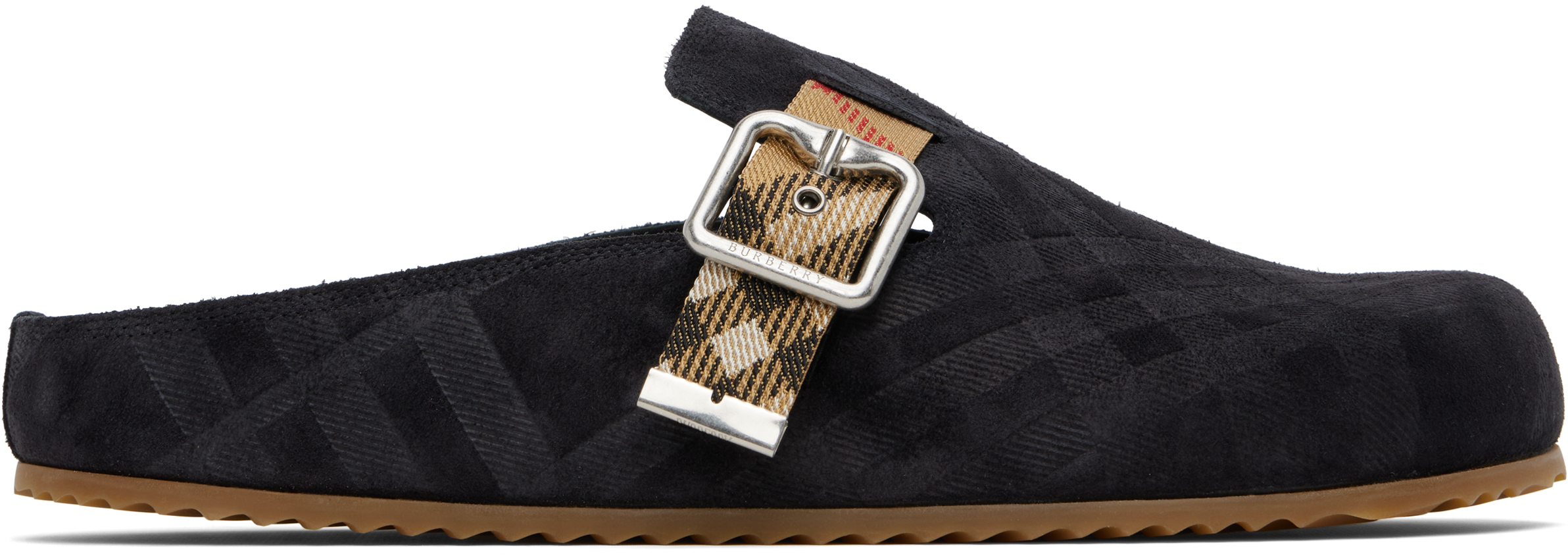 Black Check Suede Urchin Clogs