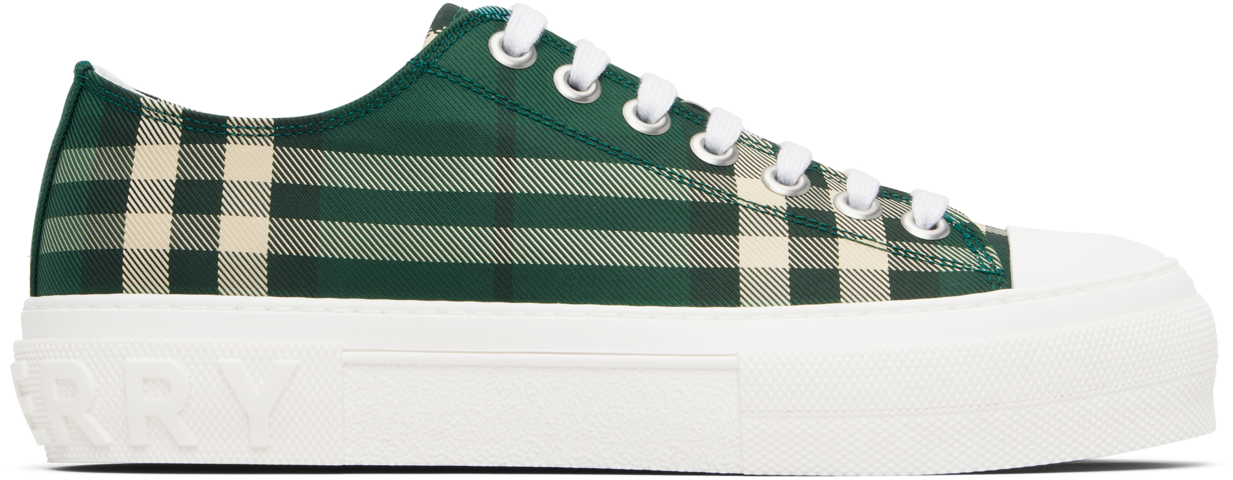 Burberry Plaid & Olive Green Trail Sneakers Burberry Men main image 3