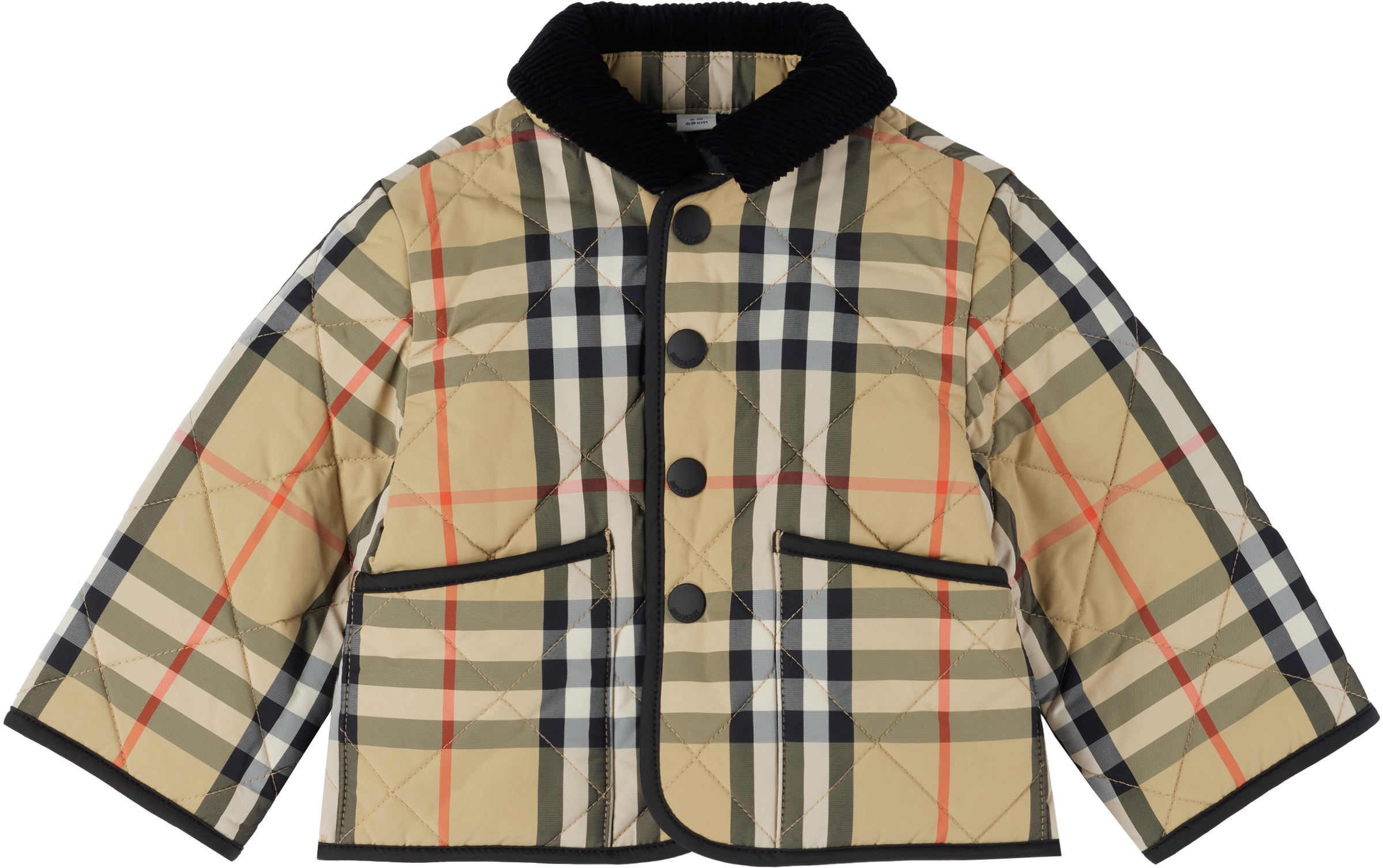 Burberry Baby Beige Quilted Jacket In Brown