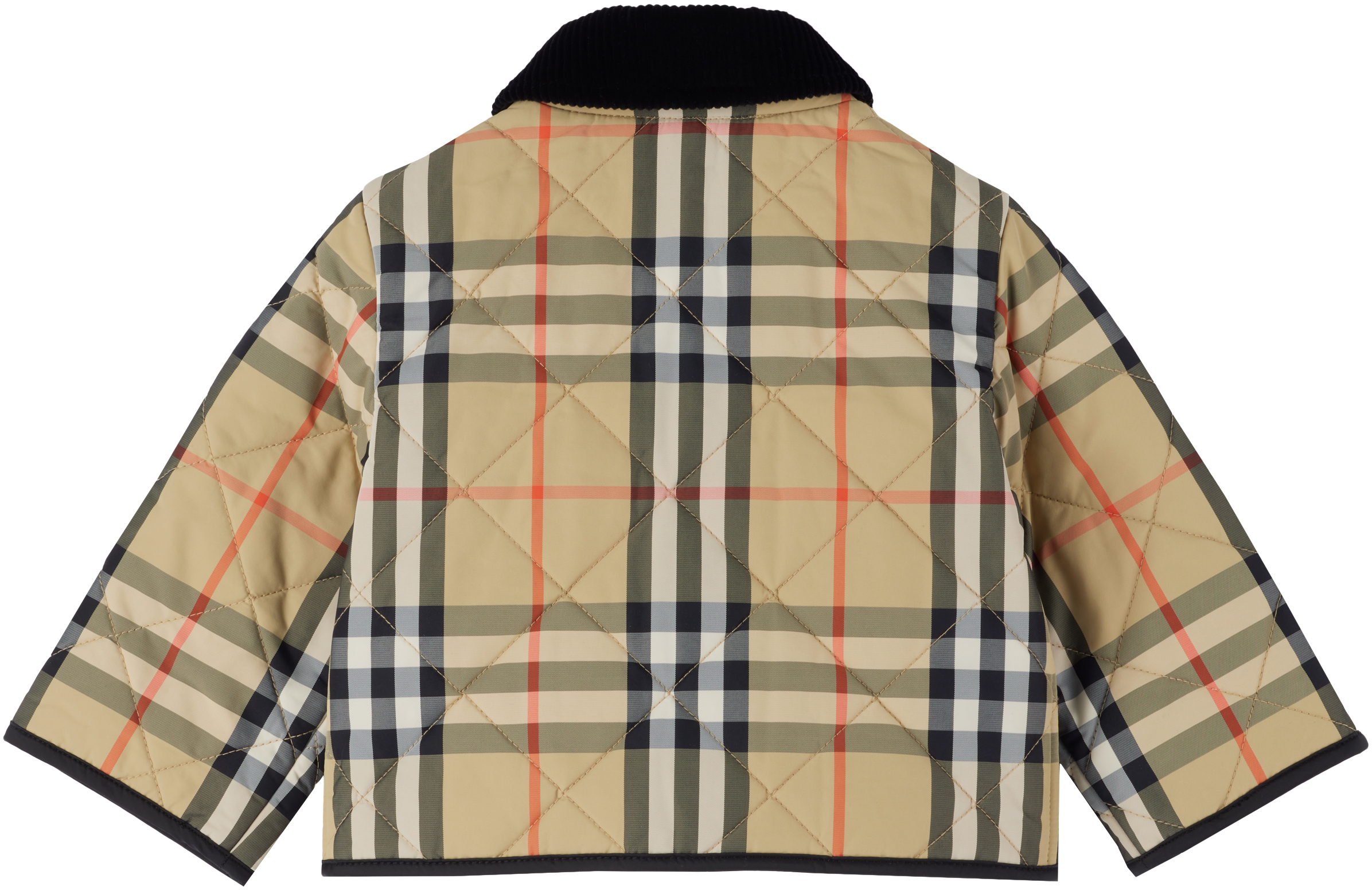 Burberry Baby Beige Quilted Jacket In Brown