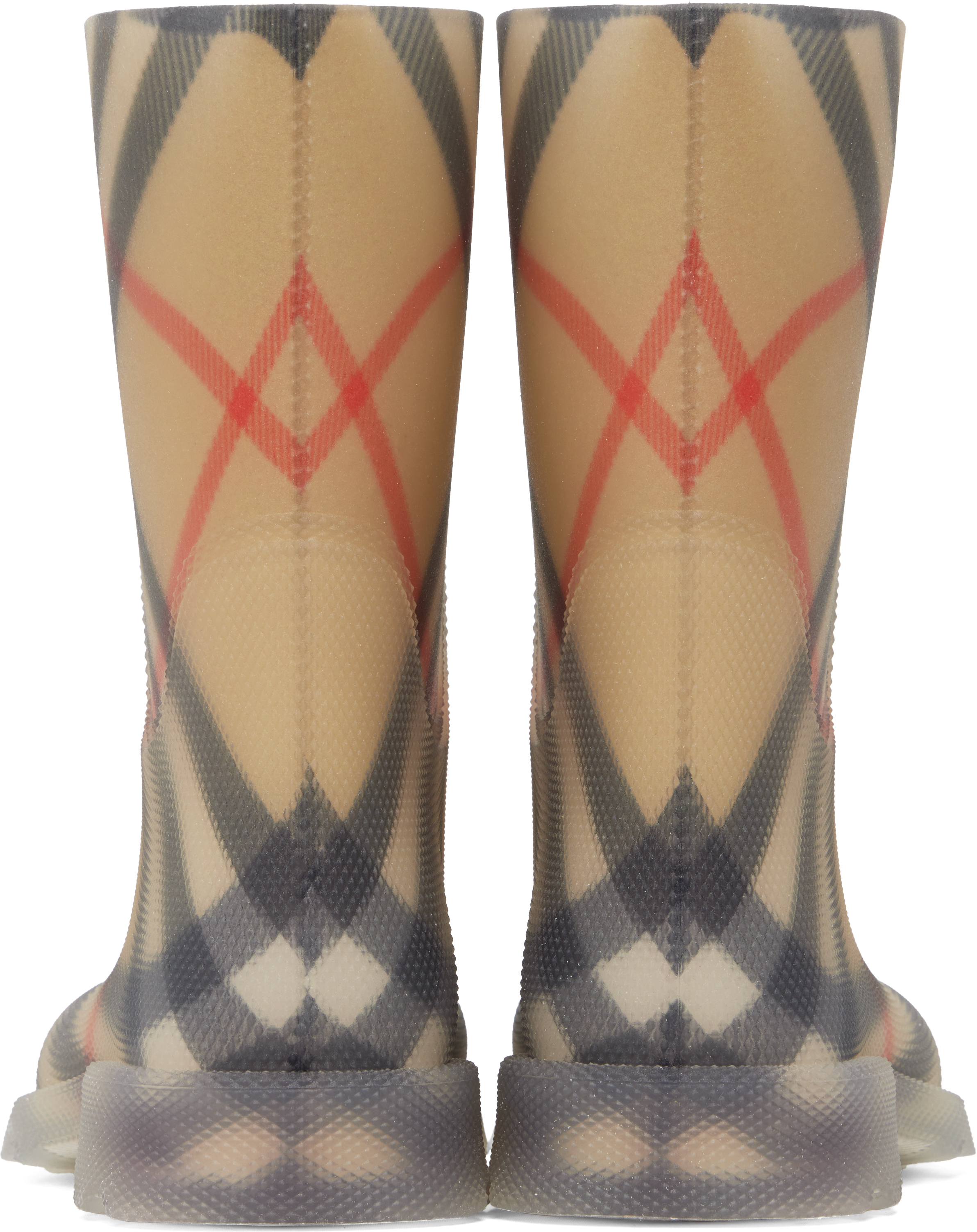 Burberry Big Kids Beige Check Rubber Marsh Boots