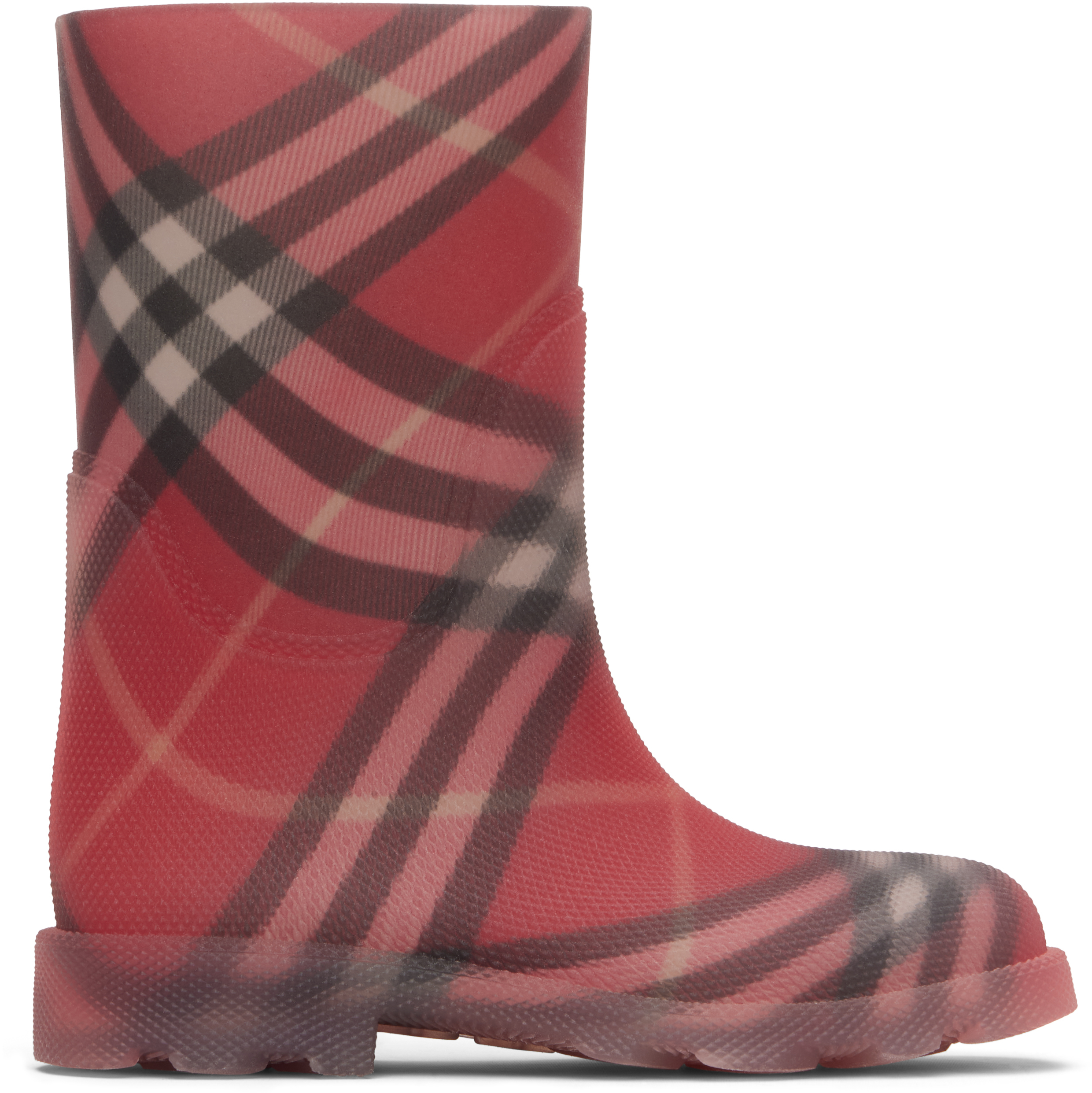 Burberryのキッズ｜レッド Marsh チェック ラバーブーツがセール中
