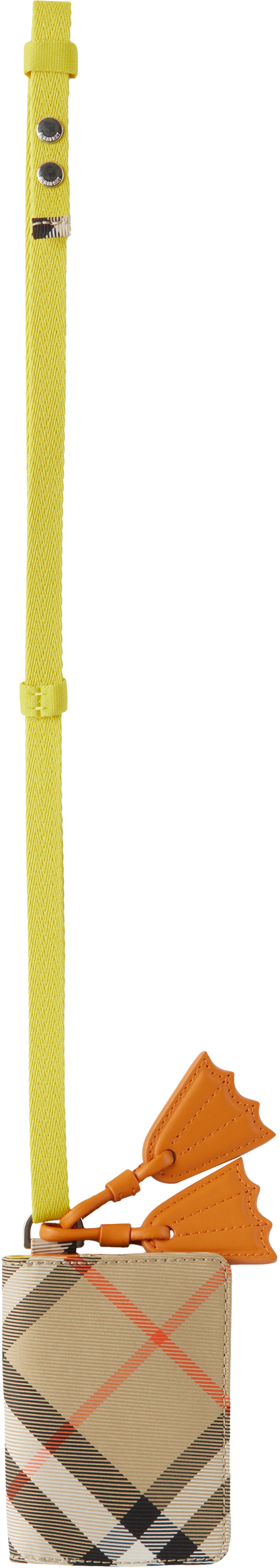 希少 バーバリー 二つ折りストラップ PVC シャドーチェック ケース