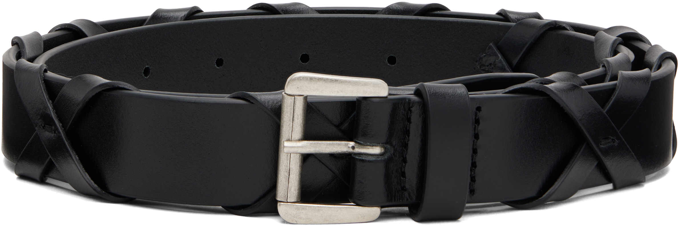 Ann Demeulemeester: Black Madde Crossover Belt | SSENSE