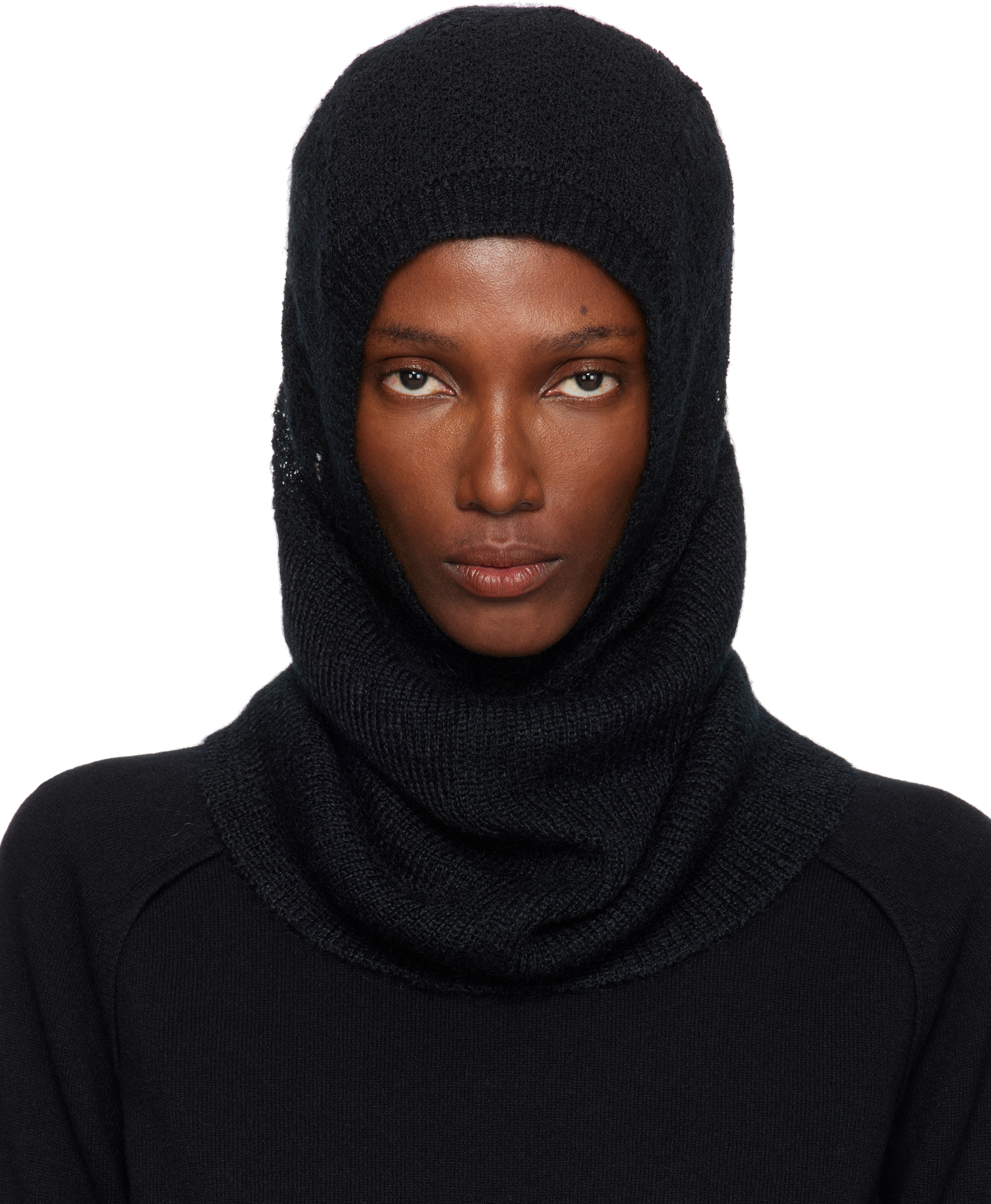 Ann Demeulemeester Black Vali Balaclava In Black
