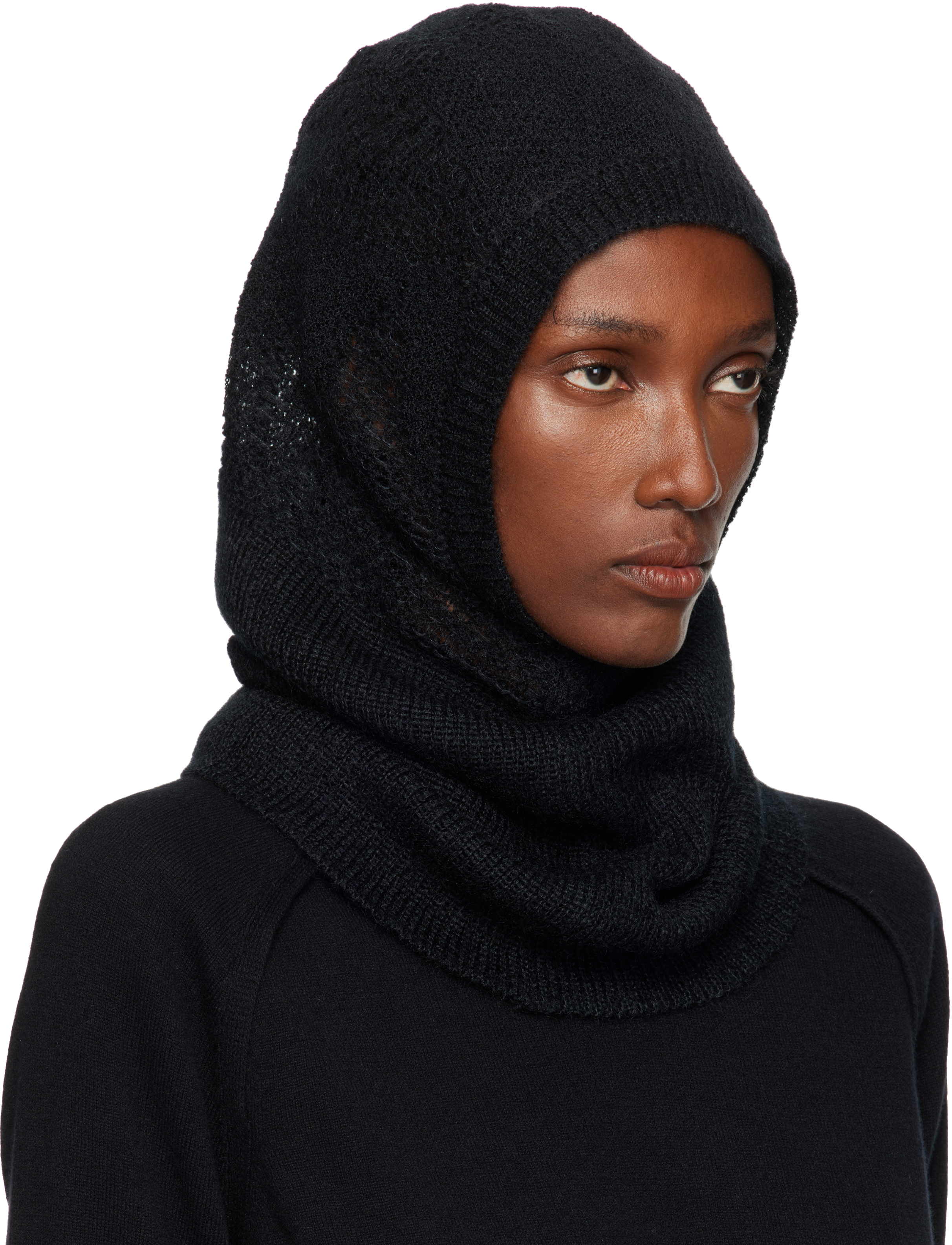 Ann Demeulemeester Black Vali Balaclava In Black